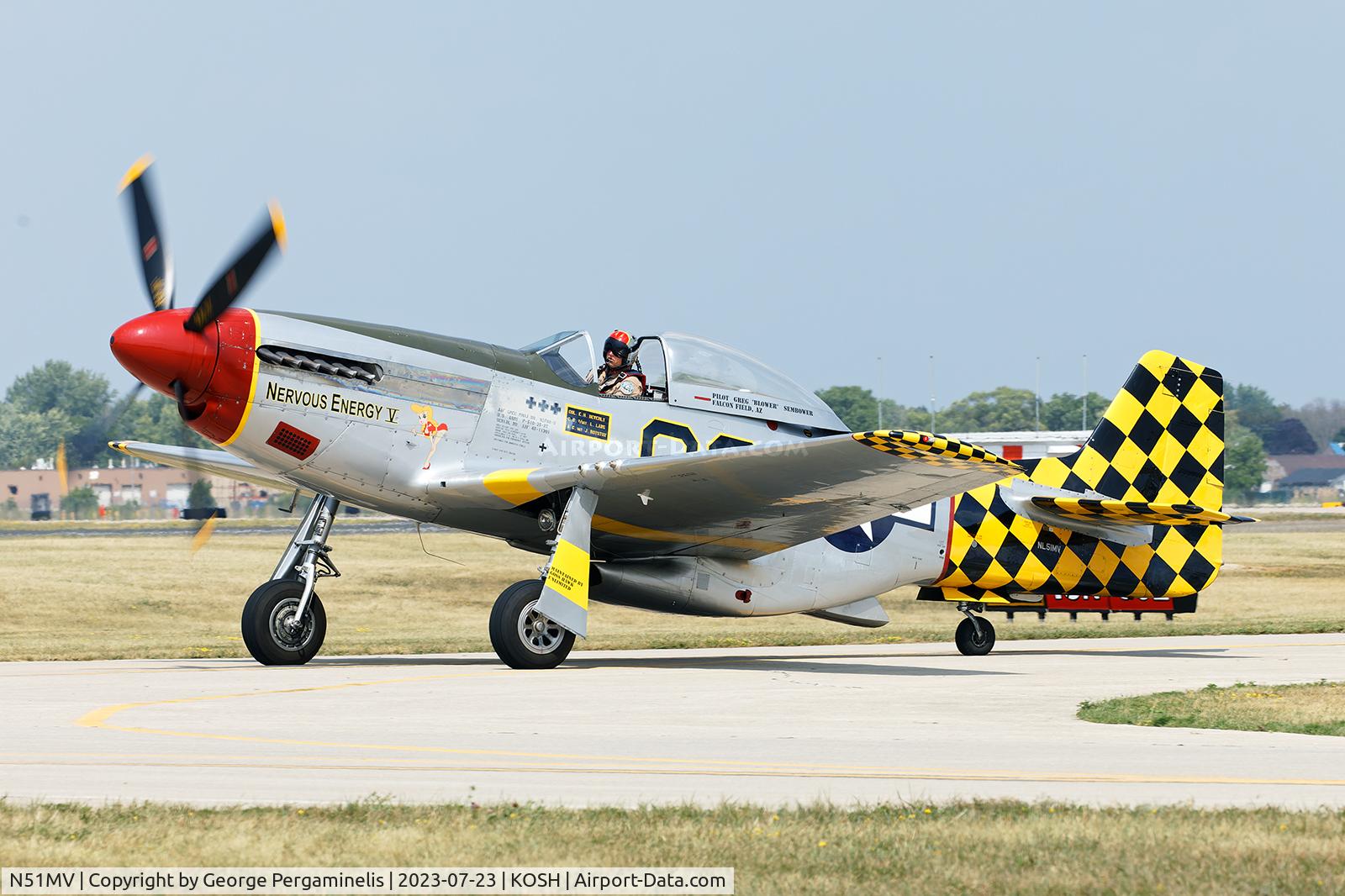 N51MV, 1945 North American F-51D Mustang C/N 45-11391, Oshkosh 2023.