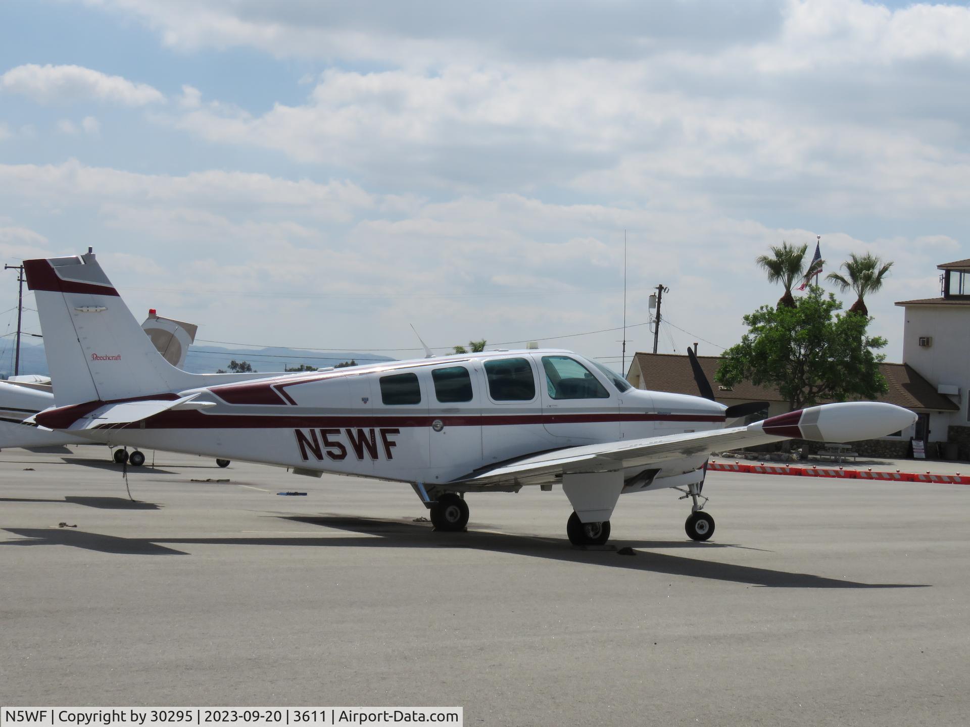 N5WF, 1994 Beech A36 Bonanza 36 C/N E-2892, Parked