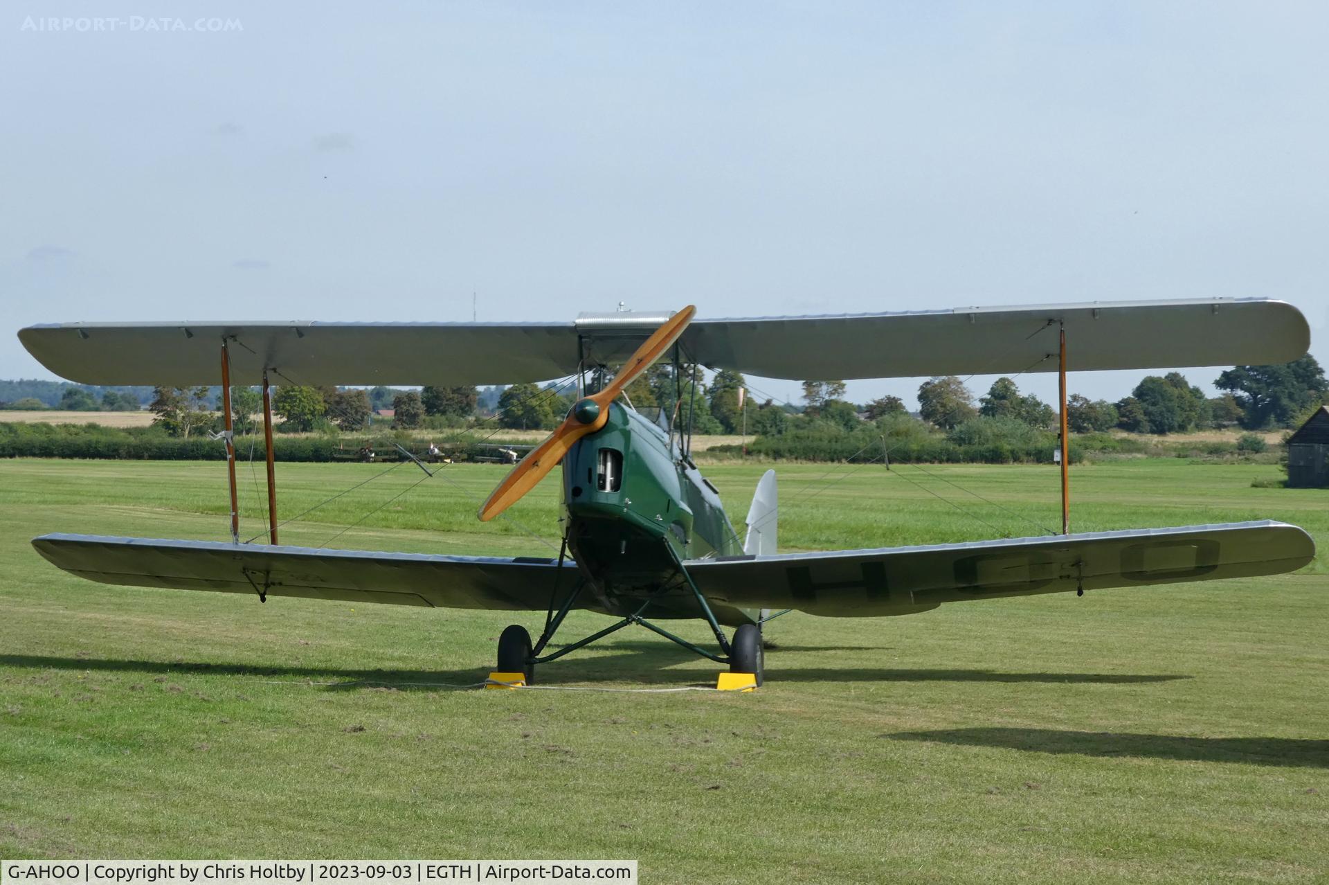 G-AHOO, 1943 De Havilland DH-82A Tiger Moth II C/N 86149, At Old Warden for the Vintage Airshow 2023
