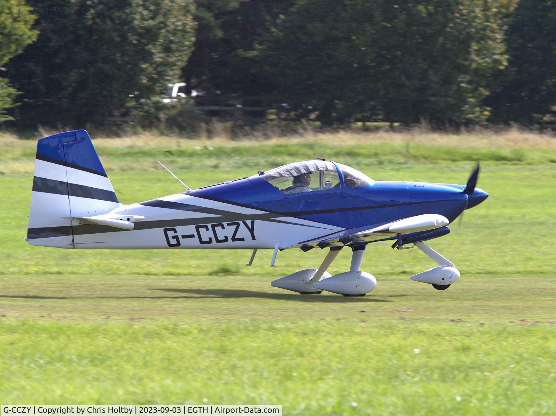 G-CCZY, 2006 Vans RV-9A C/N PFA 320-14154, Landing at Old Warden for the Vintage Airshow 2023