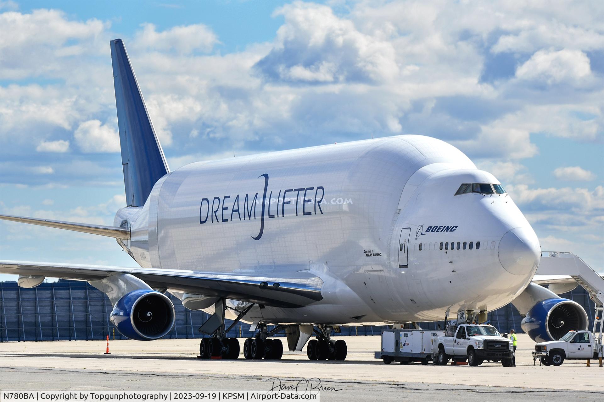 N780BA, 1990 Boeing 747-409(LCF) Dreamlifter C/N 24310, First time this plane has stop at Pease since 2012!