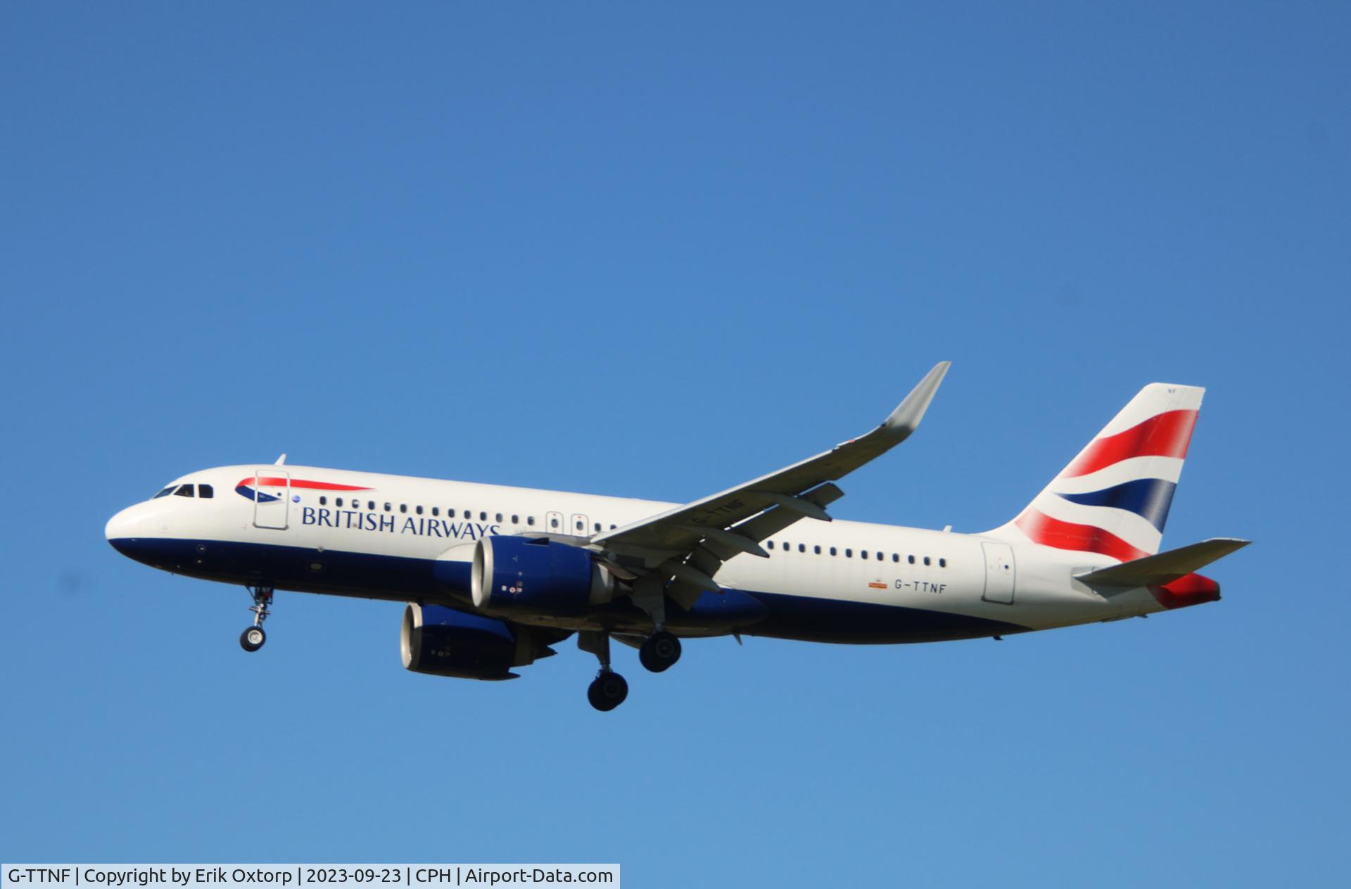 G-TTNF, 2018 Airbus A320-251N C/N 8408, G-TTNF landing rw 22L