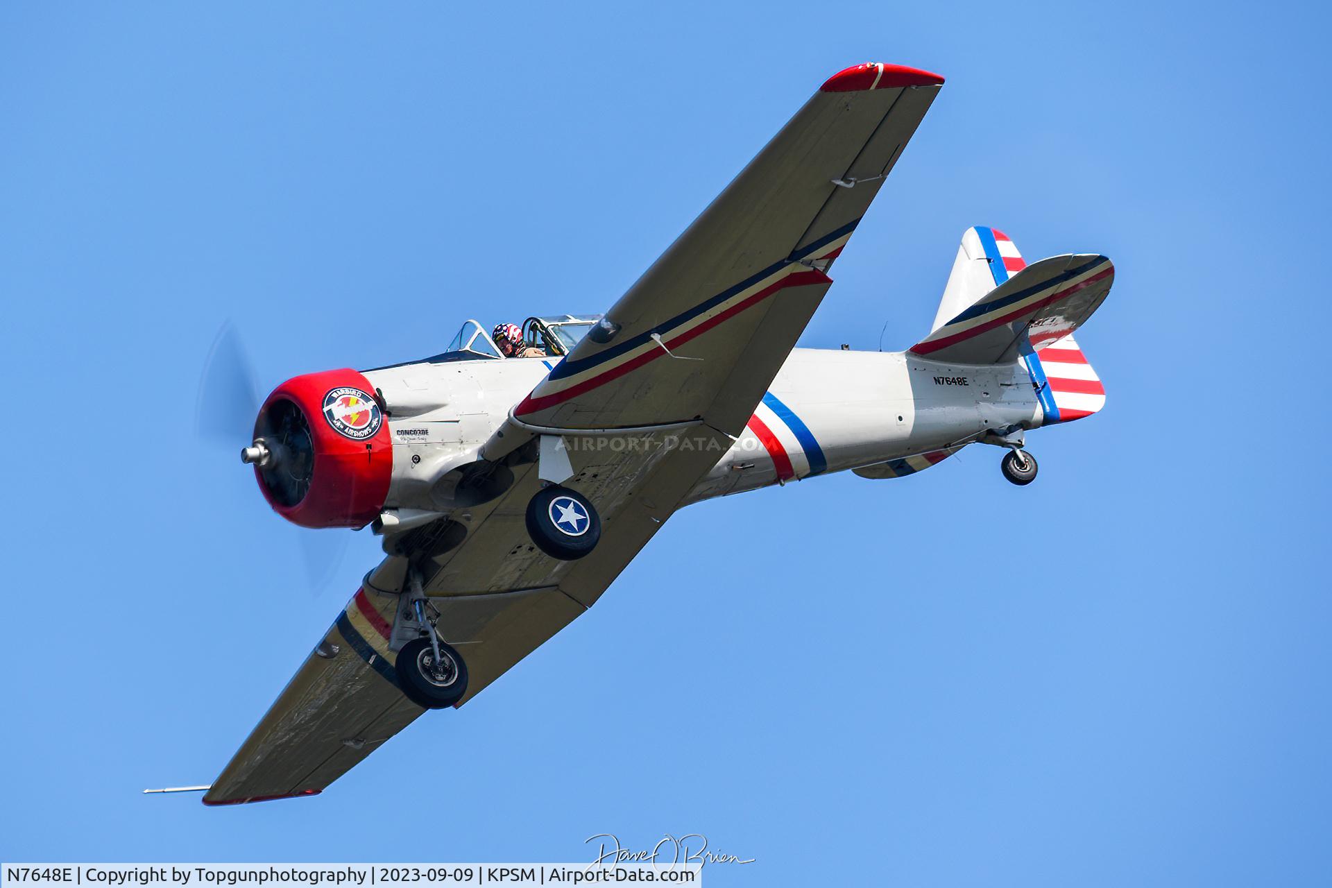 N7648E, 1942 North American SNJ-3 Texan C/N 78-6987, With the Skytypers disbanning, the 2 ship Smoke & Thunder now keeps 2 of them busy at air shows.