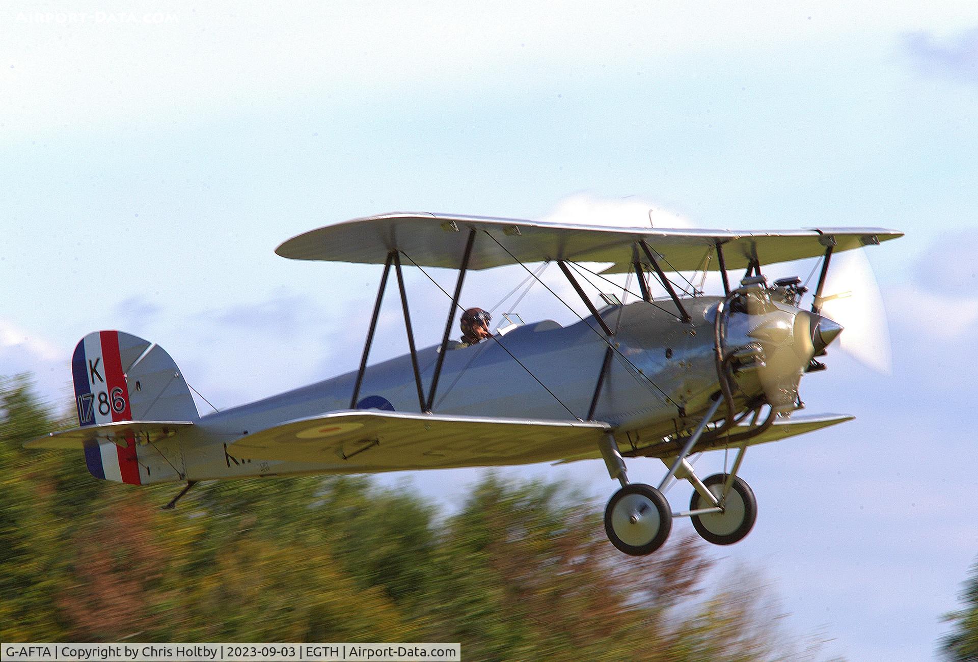 G-AFTA, 1931 Hawker Tomtit Mk1 C/N 30380, Taking off from Old Warden at the Vintage Airshow 2023