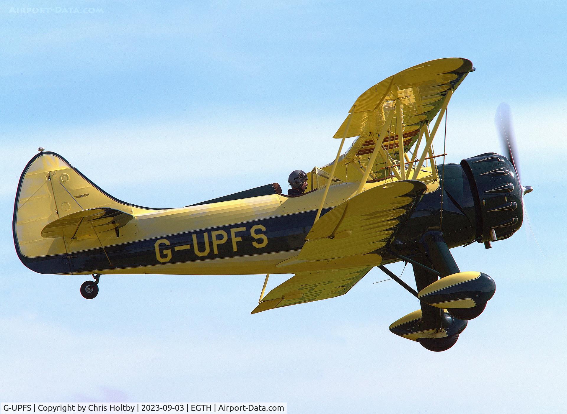 G-UPFS, 1941 Waco UPF-7 C/N 5660, Taking to the air for the Vintage Airshow at Old Warden 2023