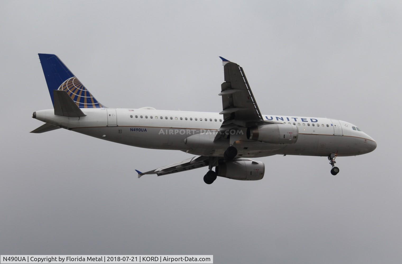 N490UA, 2002 Airbus A320-232 C/N 1728, UAL A320 zx AUS-ORD