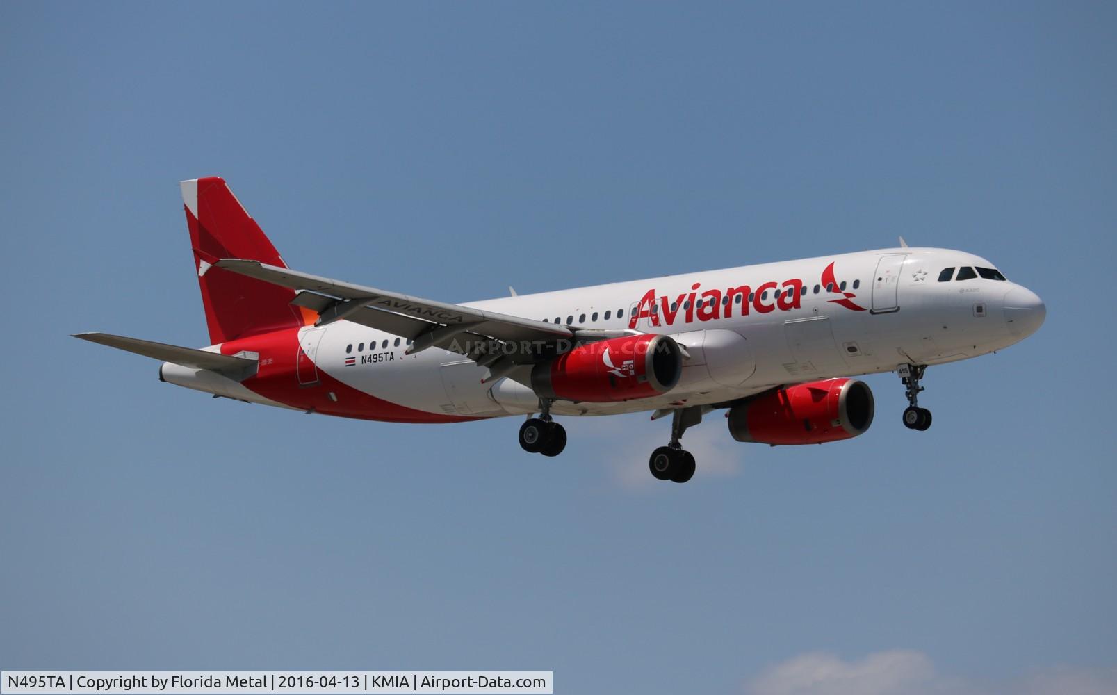 N495TA, 2007 Airbus A320-233 C/N 3103, AVA A320 zx MGA-MIA