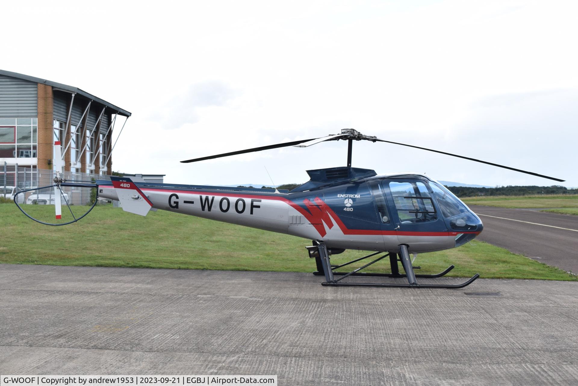 G-WOOF, 1998 Enstrom 480 C/N 5027, G-WOOF at Gloucestershire Airport.
