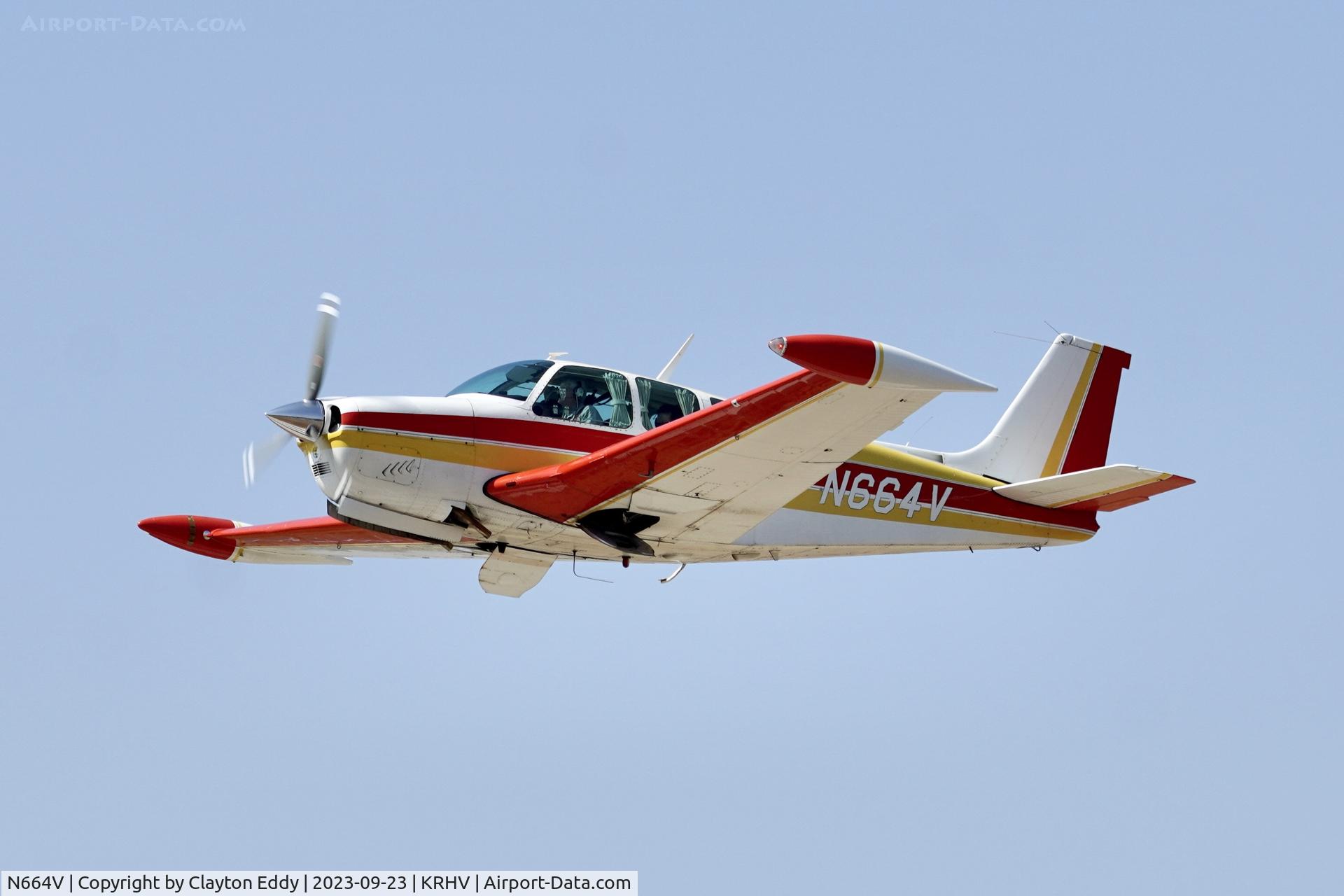 N664V, 1960 Beech 35-A33 Debonair C/N CD-239, Reid-Hillview Airport Community Day California 2023.