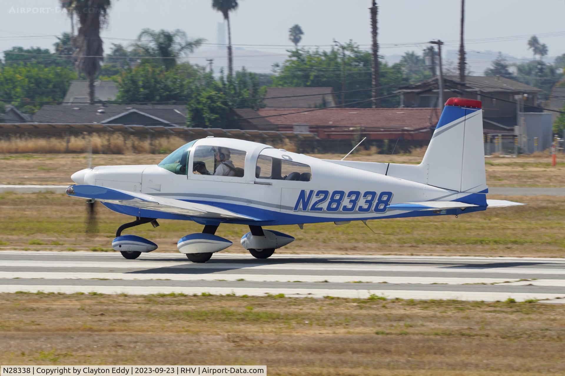 N28338, 1977 Grumman American AA-5B Tiger C/N AA5B0569, Reid-Hillview Airport Community Day California 2023.
