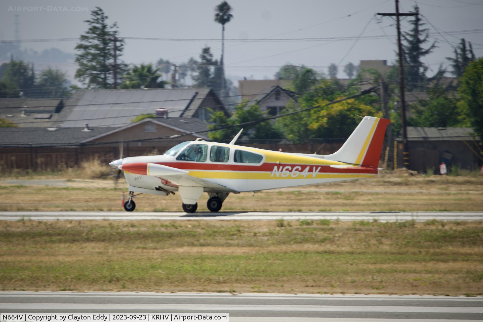N664V, 1960 Beech 35-A33 Debonair C/N CD-239, Reid-Hillview Airport Community Day California 2023.