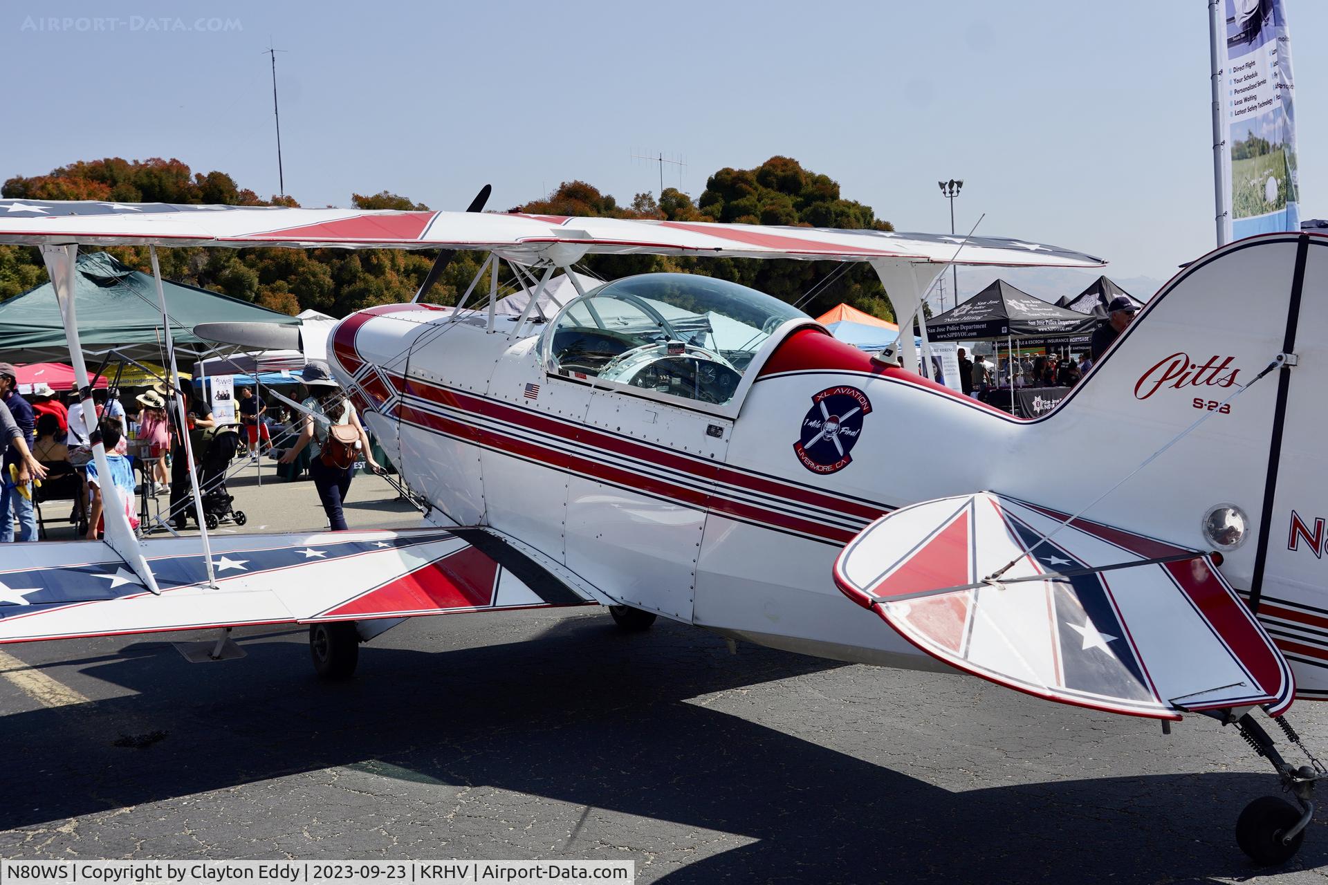 N80WS, 1994 Aviat Pitts S-2B Special C/N 5304, Reid-Hillview Airport Community Airport California 2023.
