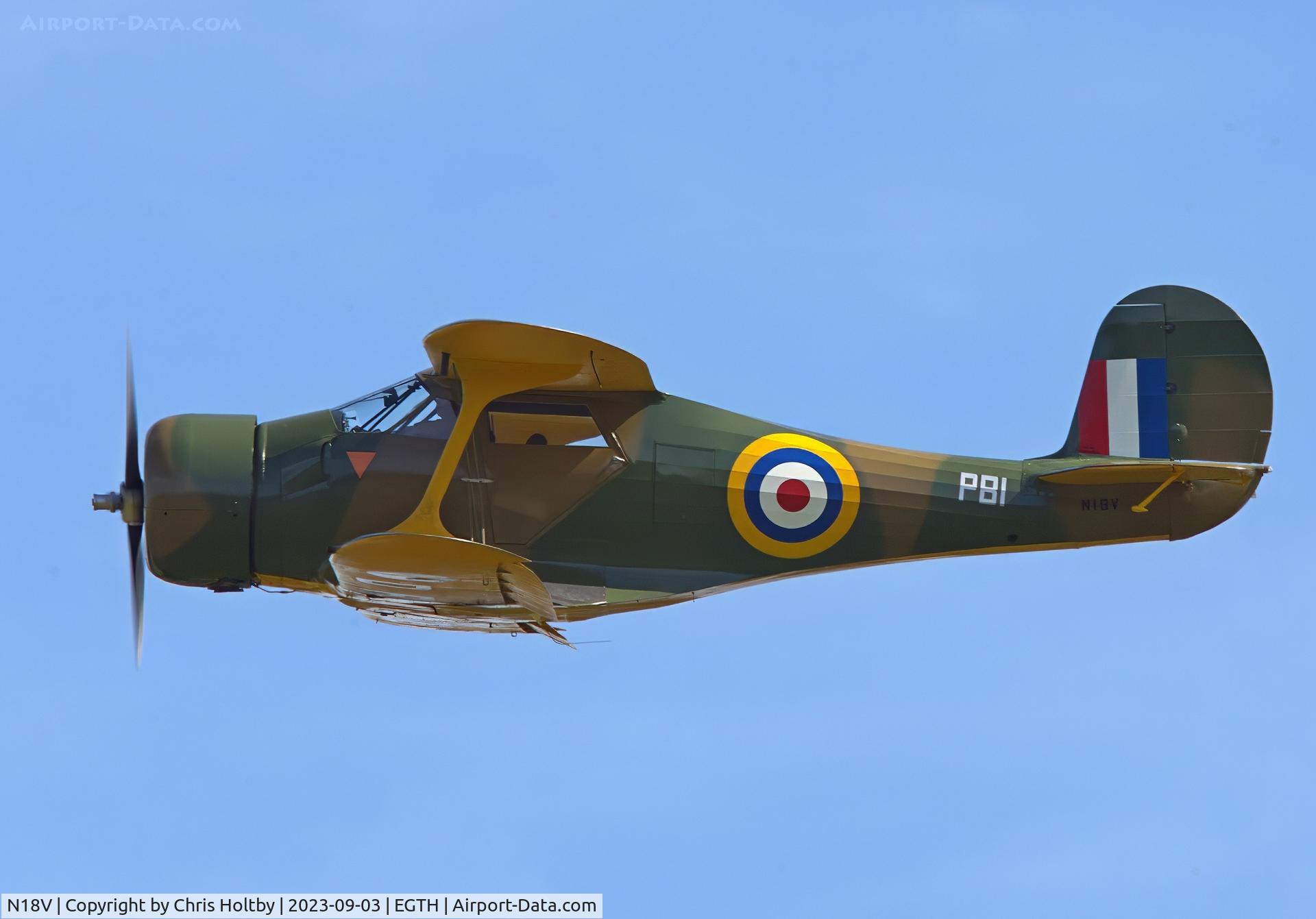 N18V, 1944 Beech D17S Staggerwing C/N 6869, Immaculate 1944 Beech Staggerwing taking the Vintage Airshow by storm at Old Warden 2023