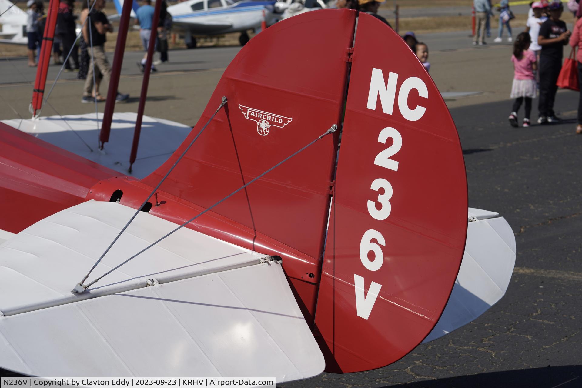 N236V, 1930 Fairchild KR-21 C/N 1043, Reid-Hillview Airport Community Day California 2023.