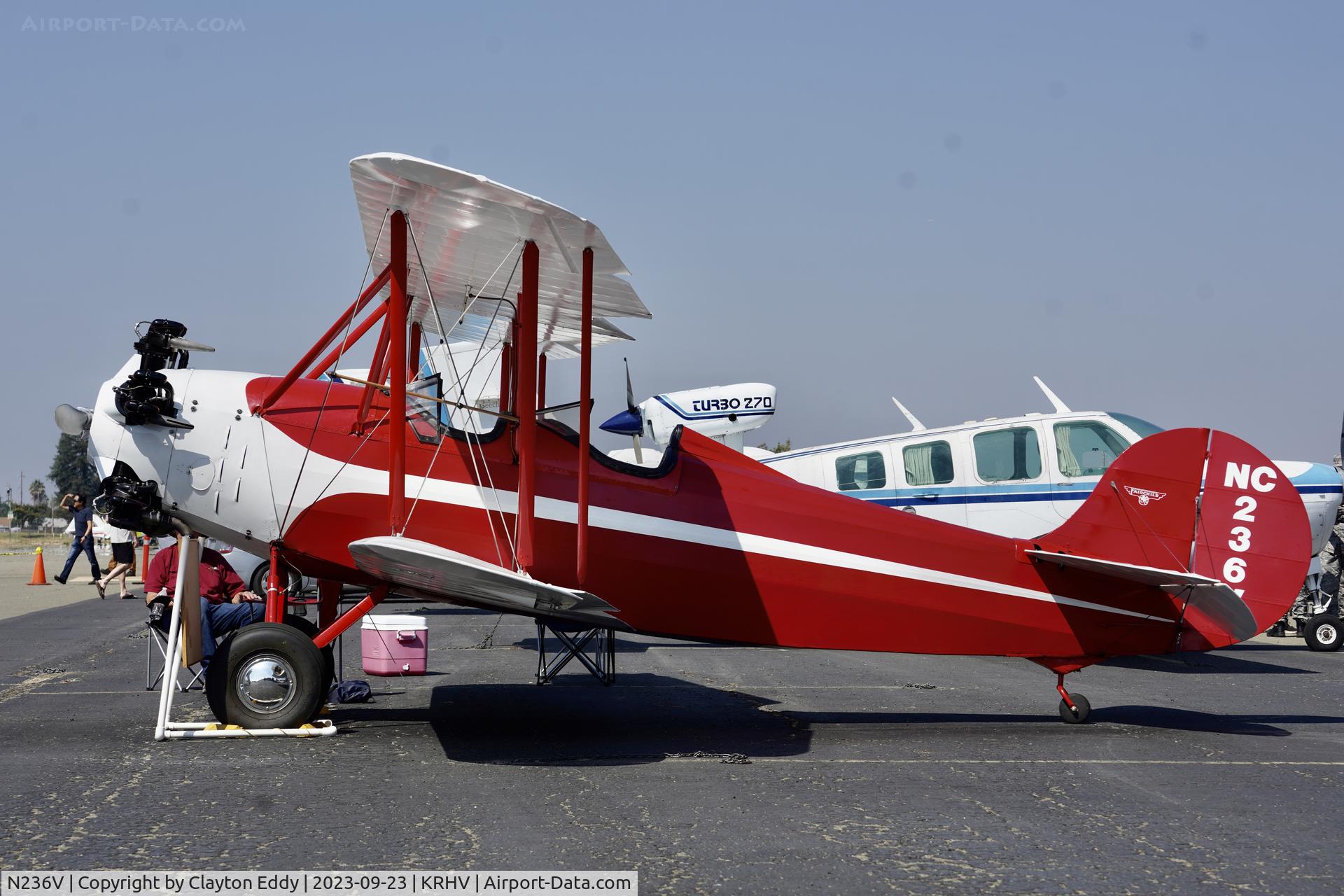 N236V, 1930 Fairchild KR-21 C/N 1043, Reid-Hillview Airport Community Day California 2023.