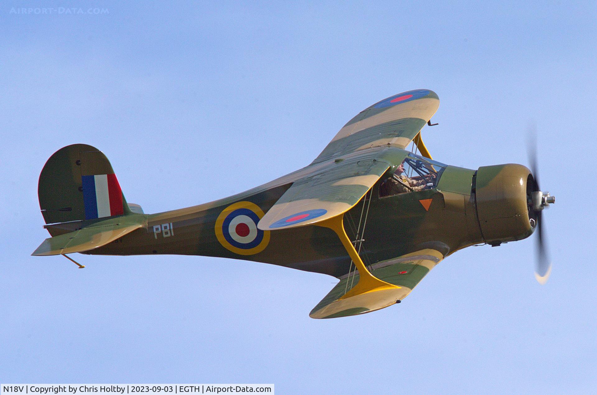 N18V, 1944 Beech D17S Staggerwing C/N 6869, The Staggerwing stealing the show at Old Warden Vintage Airshow 2023