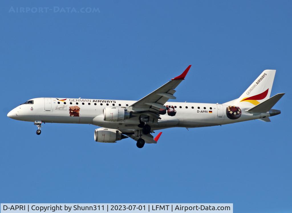 D-APRI, 2008 Embraer 190LR (ERJ-190-100LR) C/N 19000178, On landing with special 