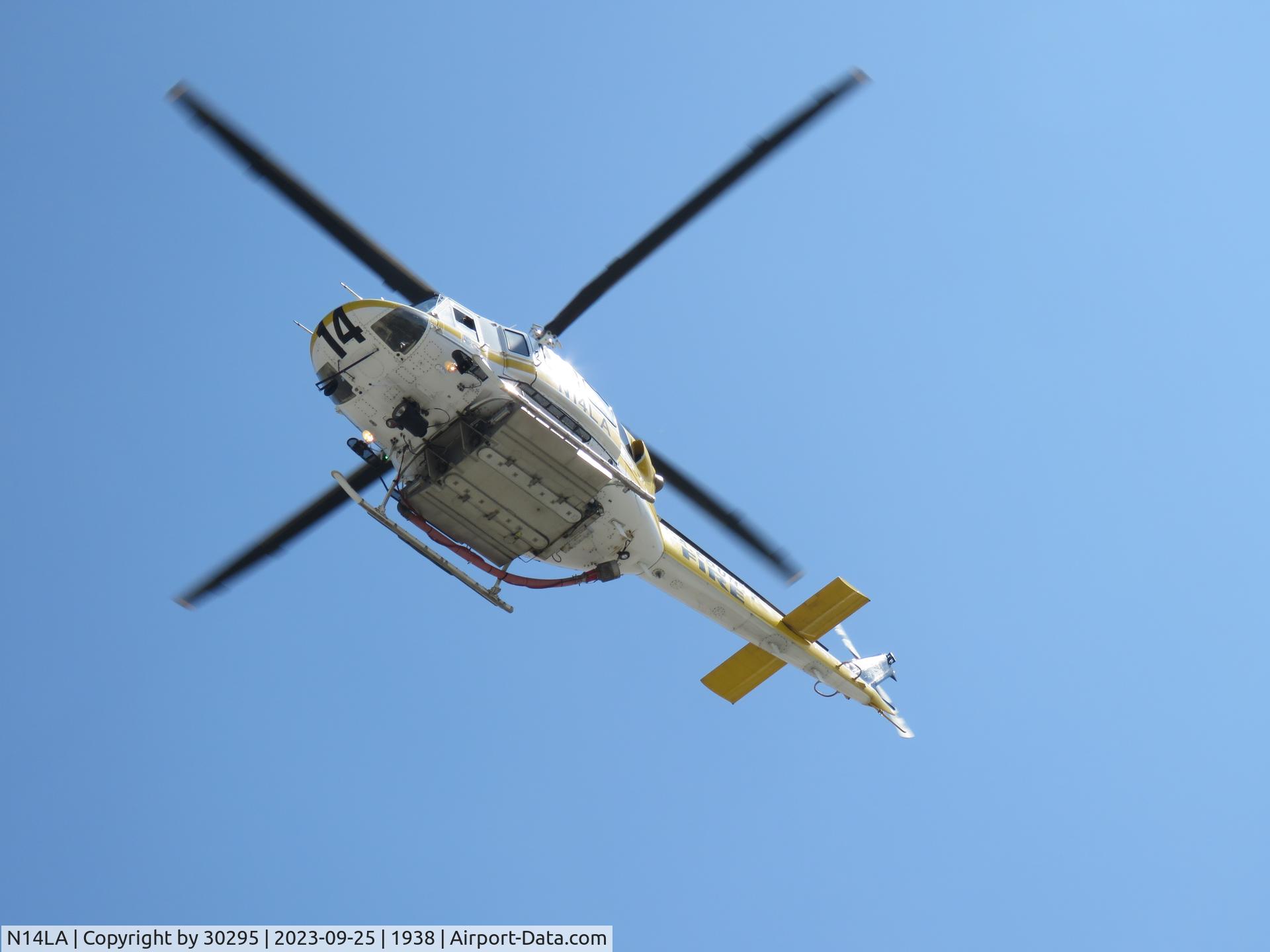 N14LA, 2005 Bell 412EP C/N 36393, Passing overhead