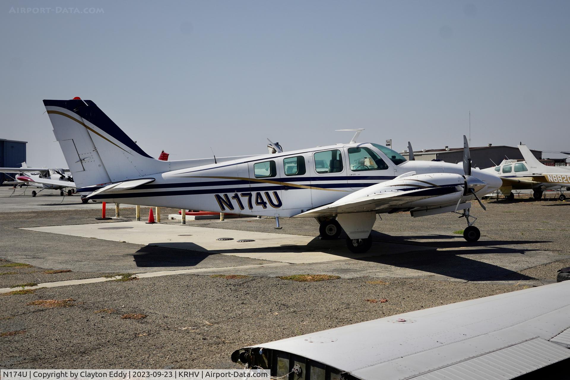 N174U, 1970 Beech 58 Baron C/N TH-73, Reid-Hillview Airport Community Day 2023.