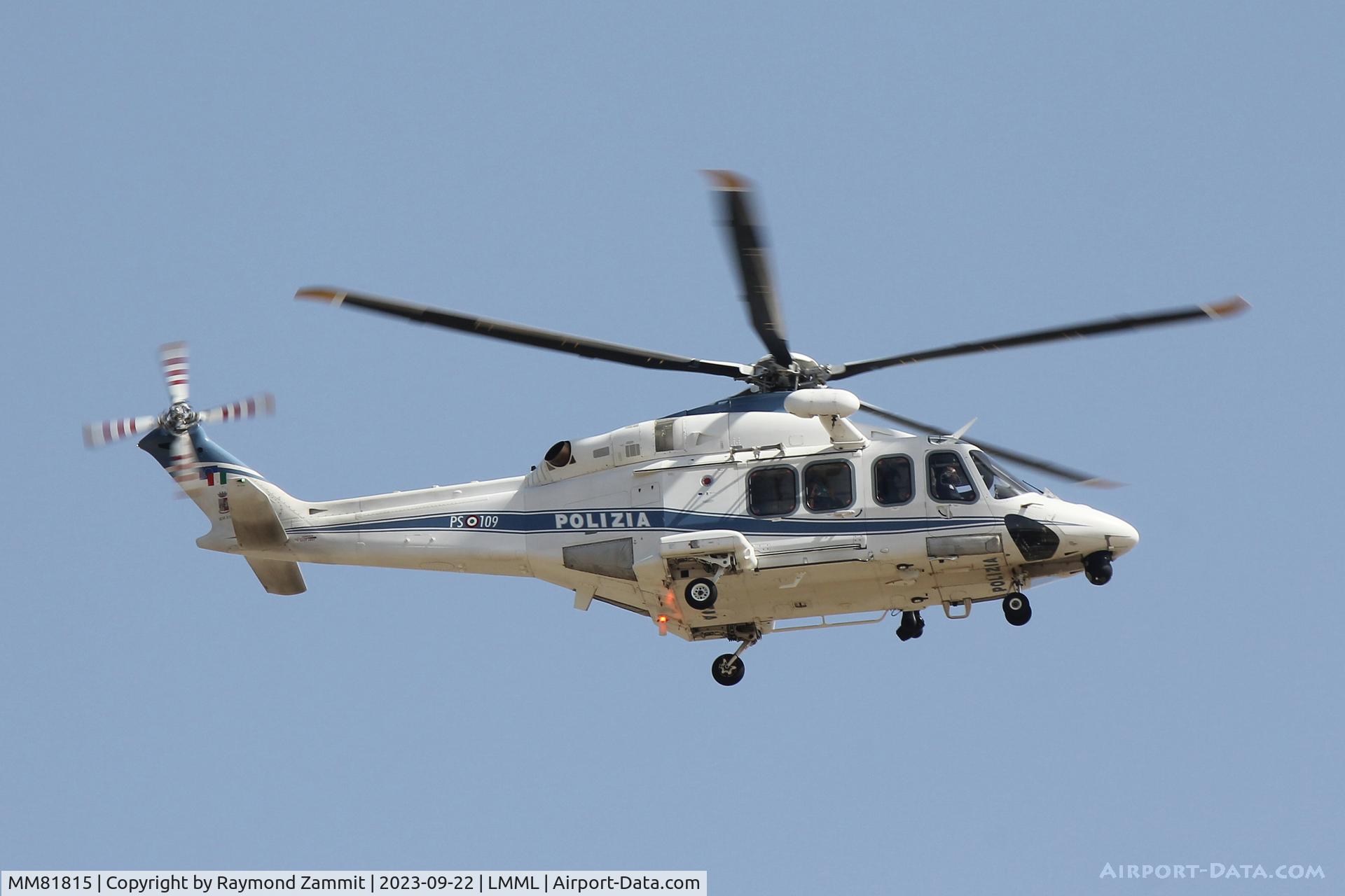 MM81815, 2013 AgustaWestland UH-139C C/N 31484, Agusta Westland UH-139C MM81815/PS-109 Polizia di Stato Italy landing in Malta to take part in the Malta International Airshow 2023.
