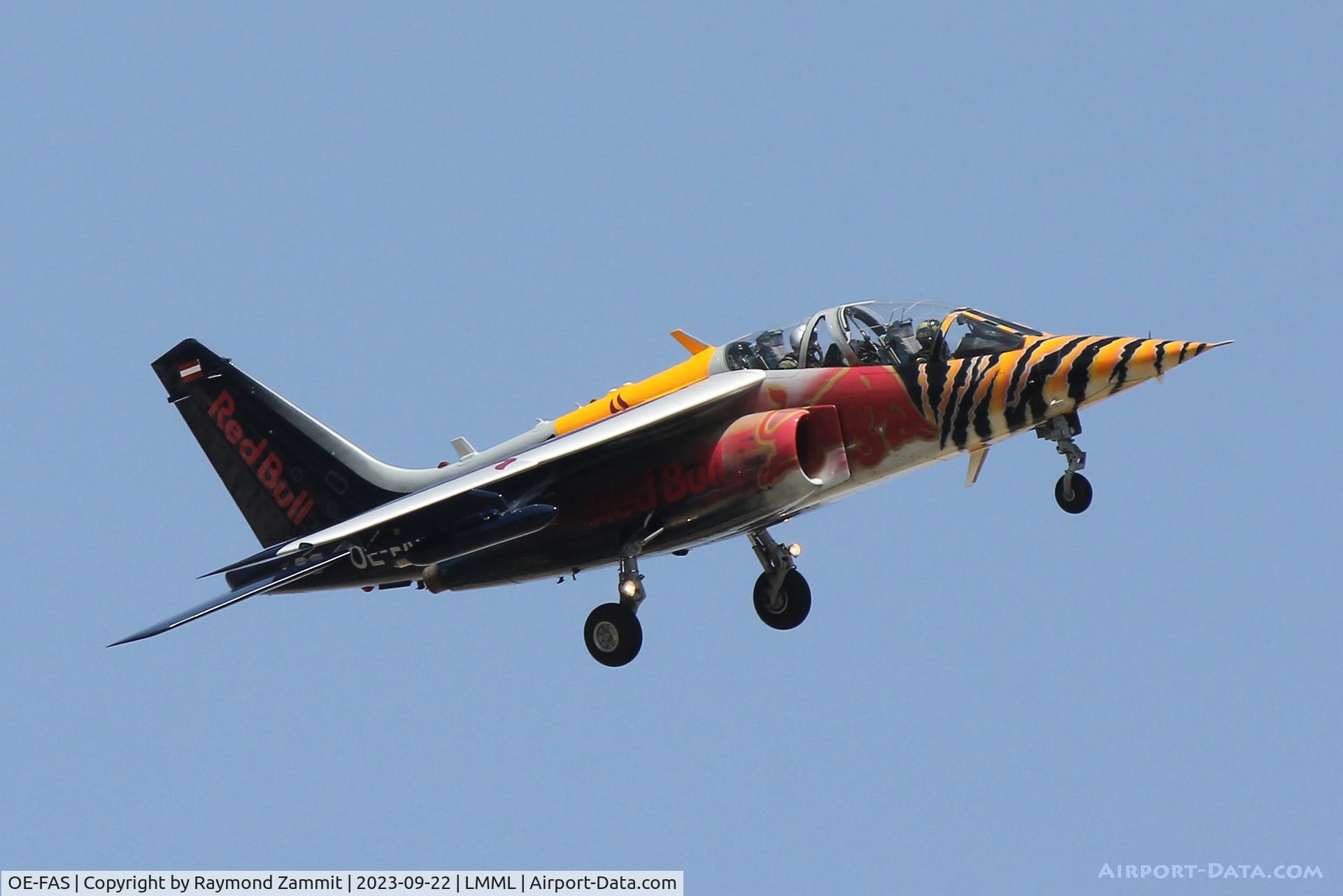 OE-FAS, Dassault-Dornier Alpha Jet A C/N 0090, Dassault-Dornier Alpha Jet A OE-FAS The Flying Bulls seen here landing in Malta to participate in the Malta International Airshow 2023.