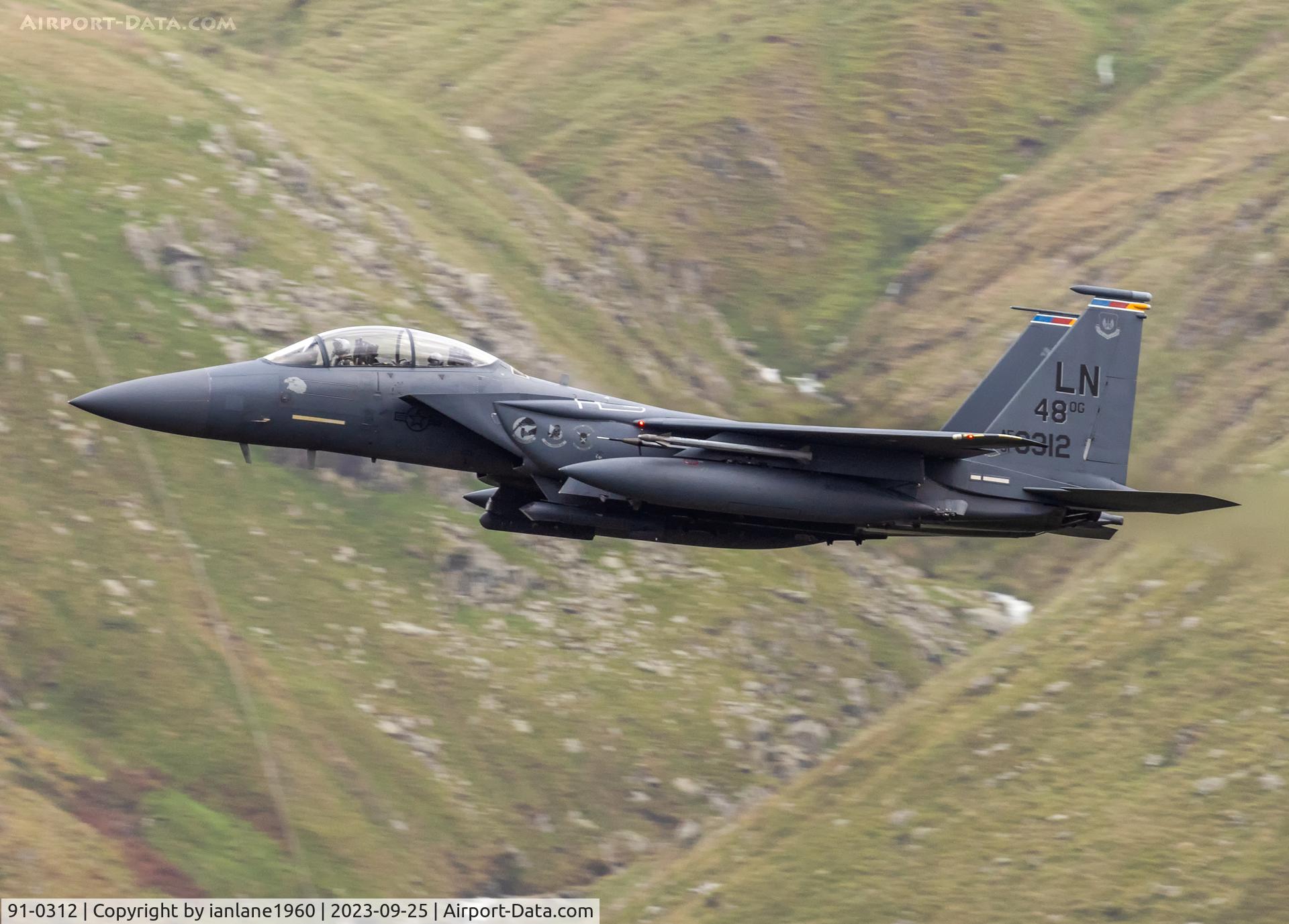 91-0312, 1991 McDonnell Douglas F-15E Strike Eagle C/N 1219/E177, LFA17 low level