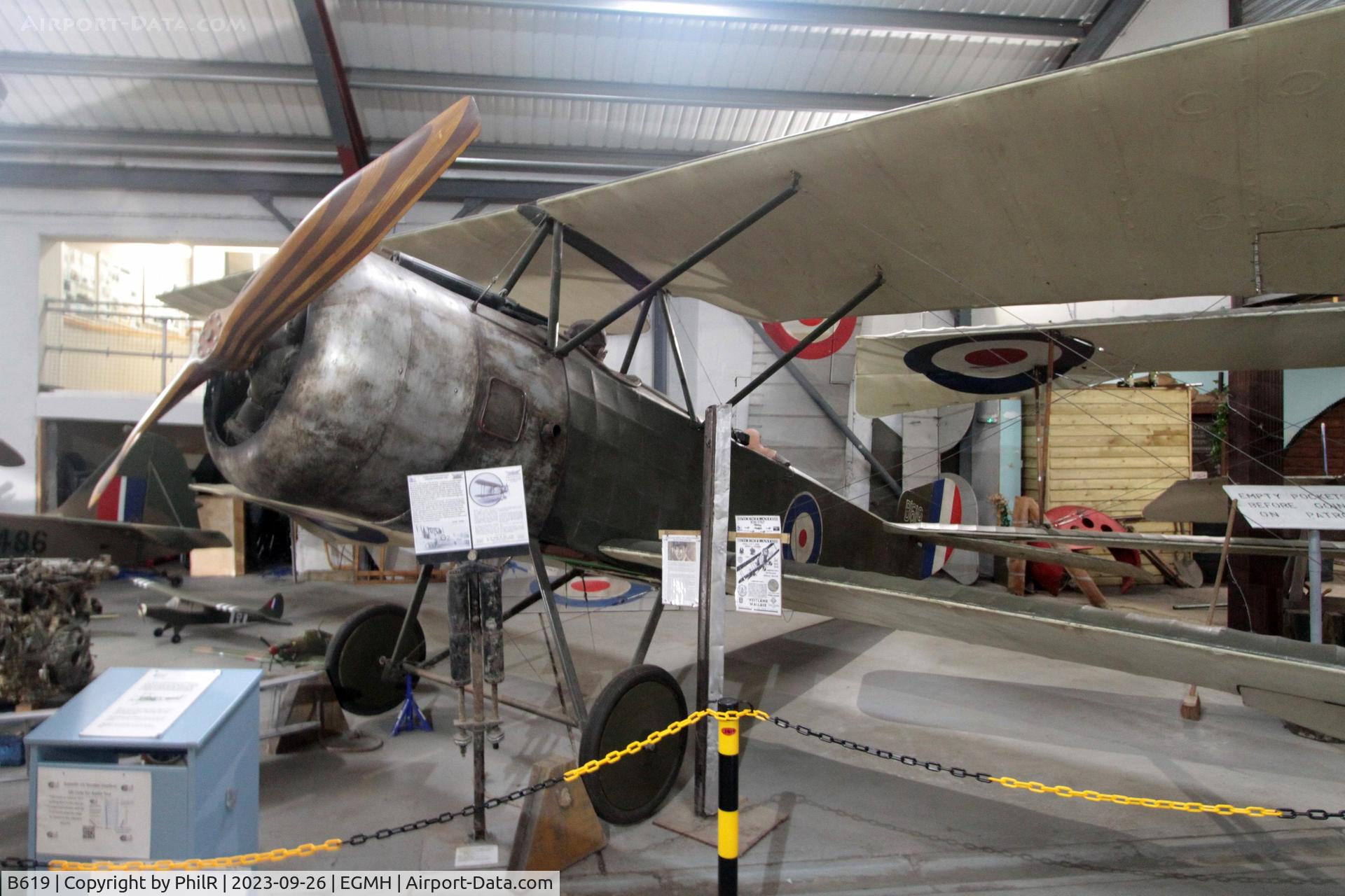 B619, Sopwith 1½ Strutter Replica C/N Not found B619, 'B619' 2005 Sopwith 1½ Strutter replica used in 2005 film 'Flyboys' Manston