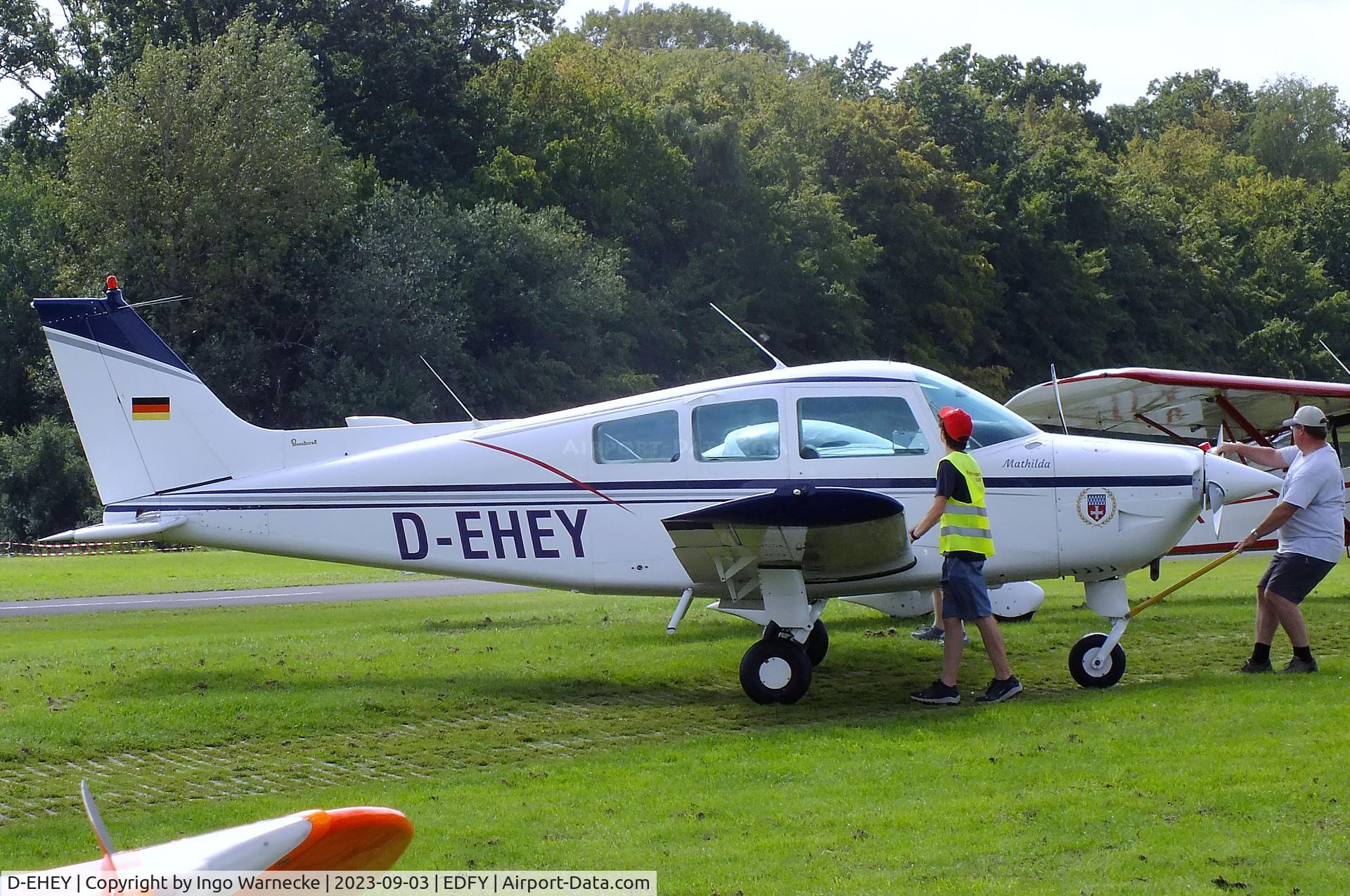 D-EHEY, 1978 Beech C23 Sundowner 180 Sundowner 180 C/N M-2076, Beechcraft C23 Sundowner 180 at the Fly-in und Flugplatzfest (airfield display) at Elz Airfield