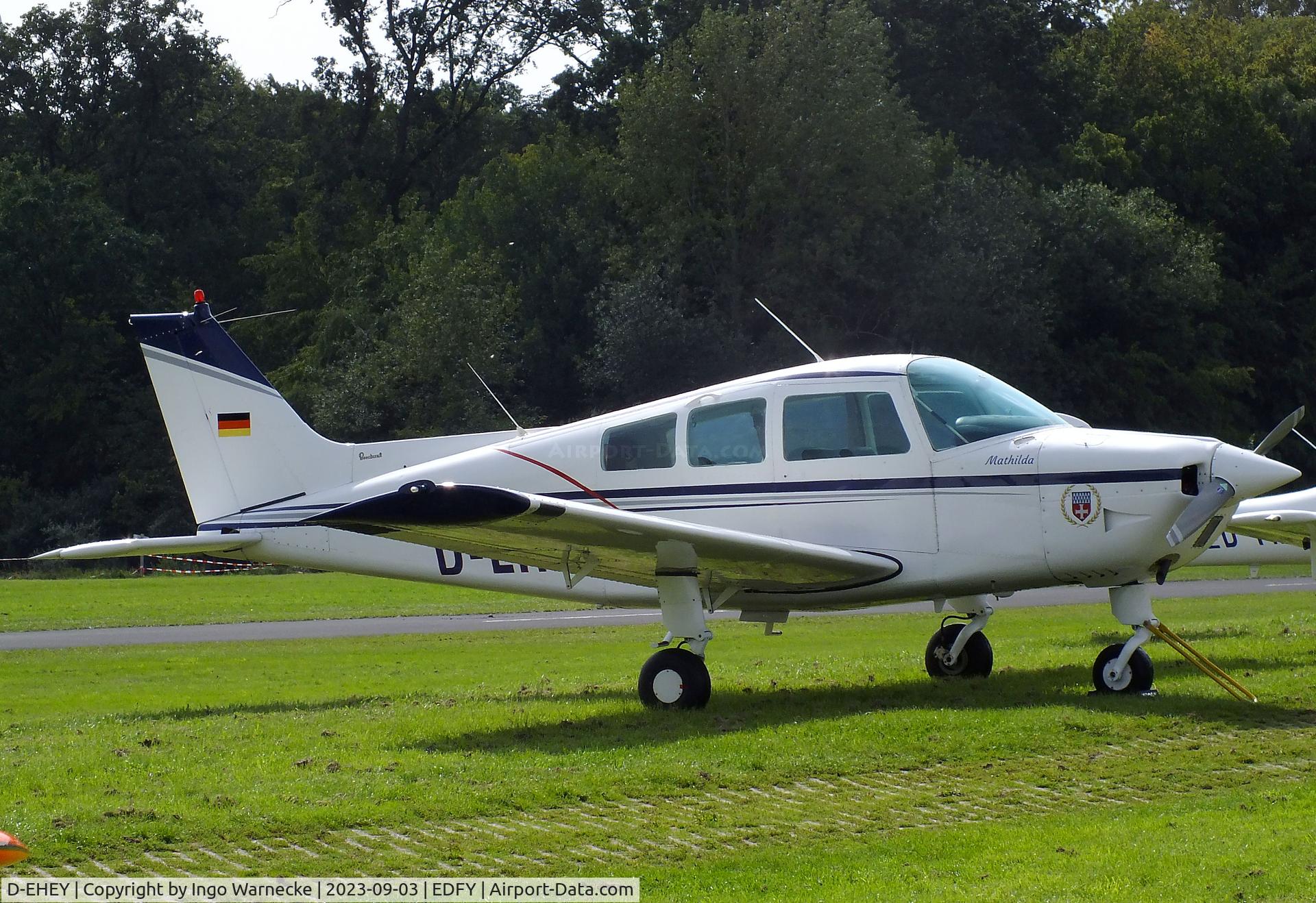 D-EHEY, 1978 Beech C23 Sundowner 180 Sundowner 180 C/N M-2076, Beechcraft C23 Sundowner 180 at the Fly-in und Flugplatzfest (airfield display) at Elz Airfield