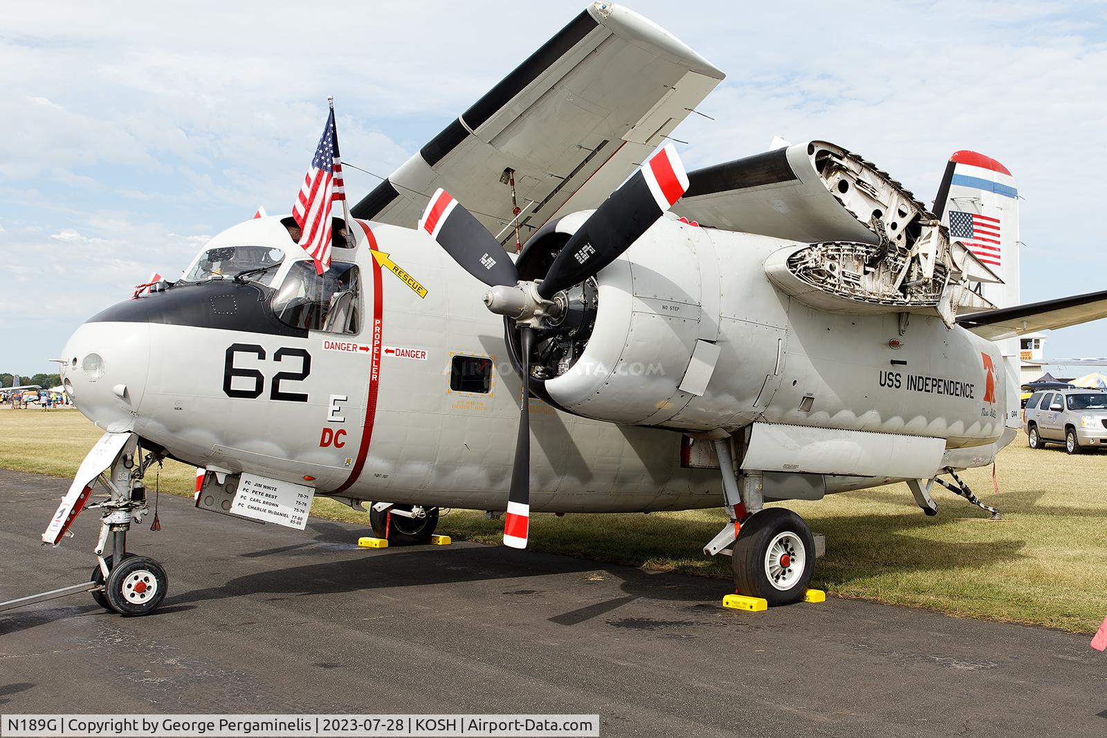 N189G, 1955 Grumman C-1A Trader C/N G-96-74, Oshkosh 2023.