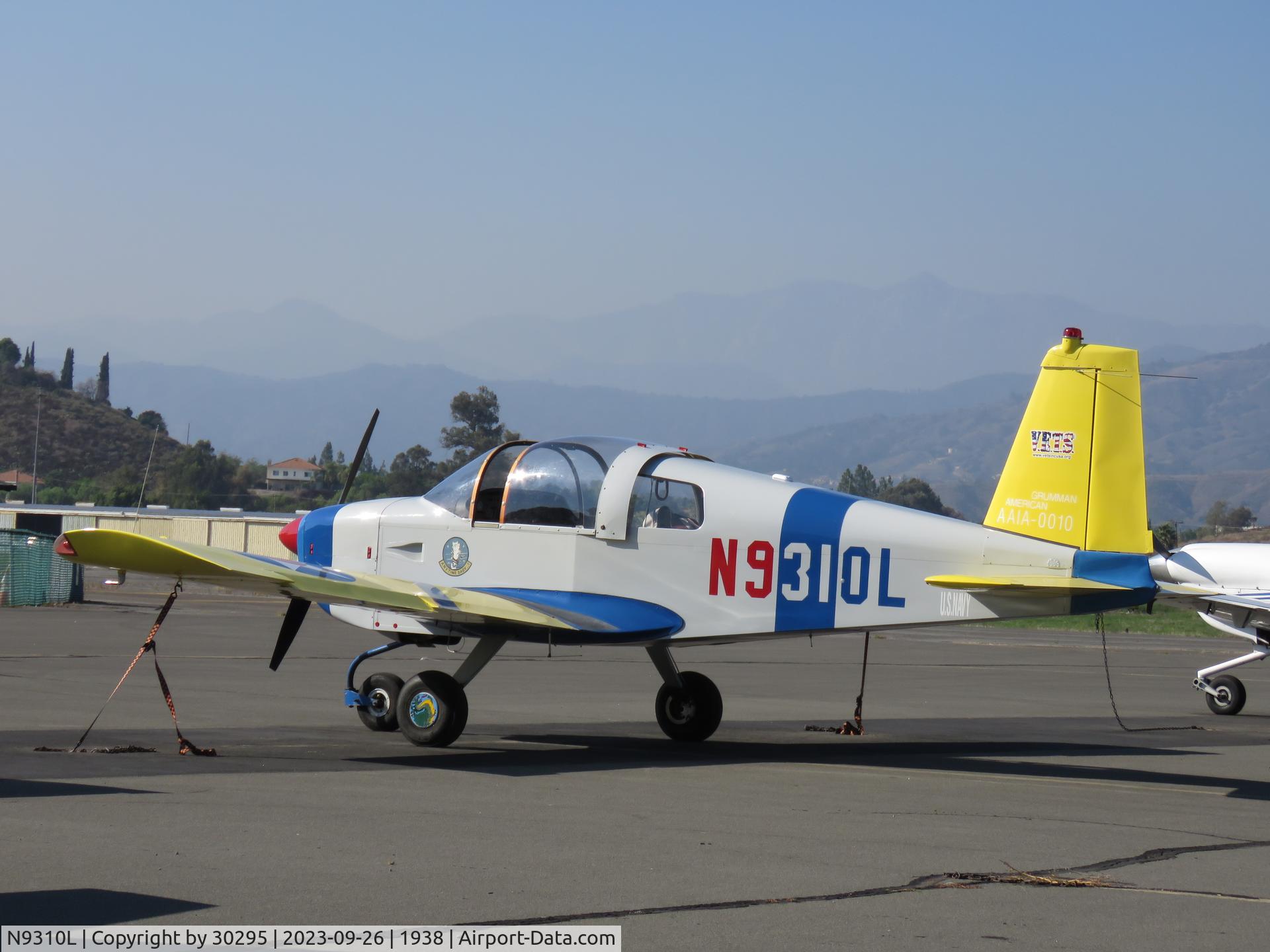 N9310L, 1971 American Aviation AA-1A Trainer C/N AA1A-0010, Parked