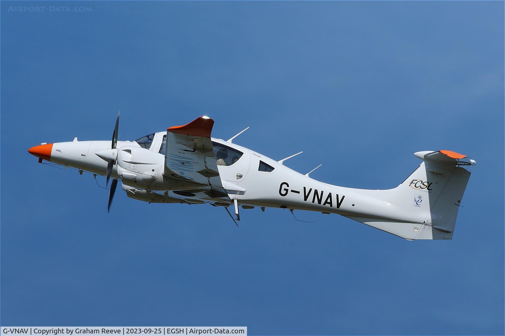 G-VNAV, 2019 Diamond DA-62 C/N 62.130, Departing from Norwich.