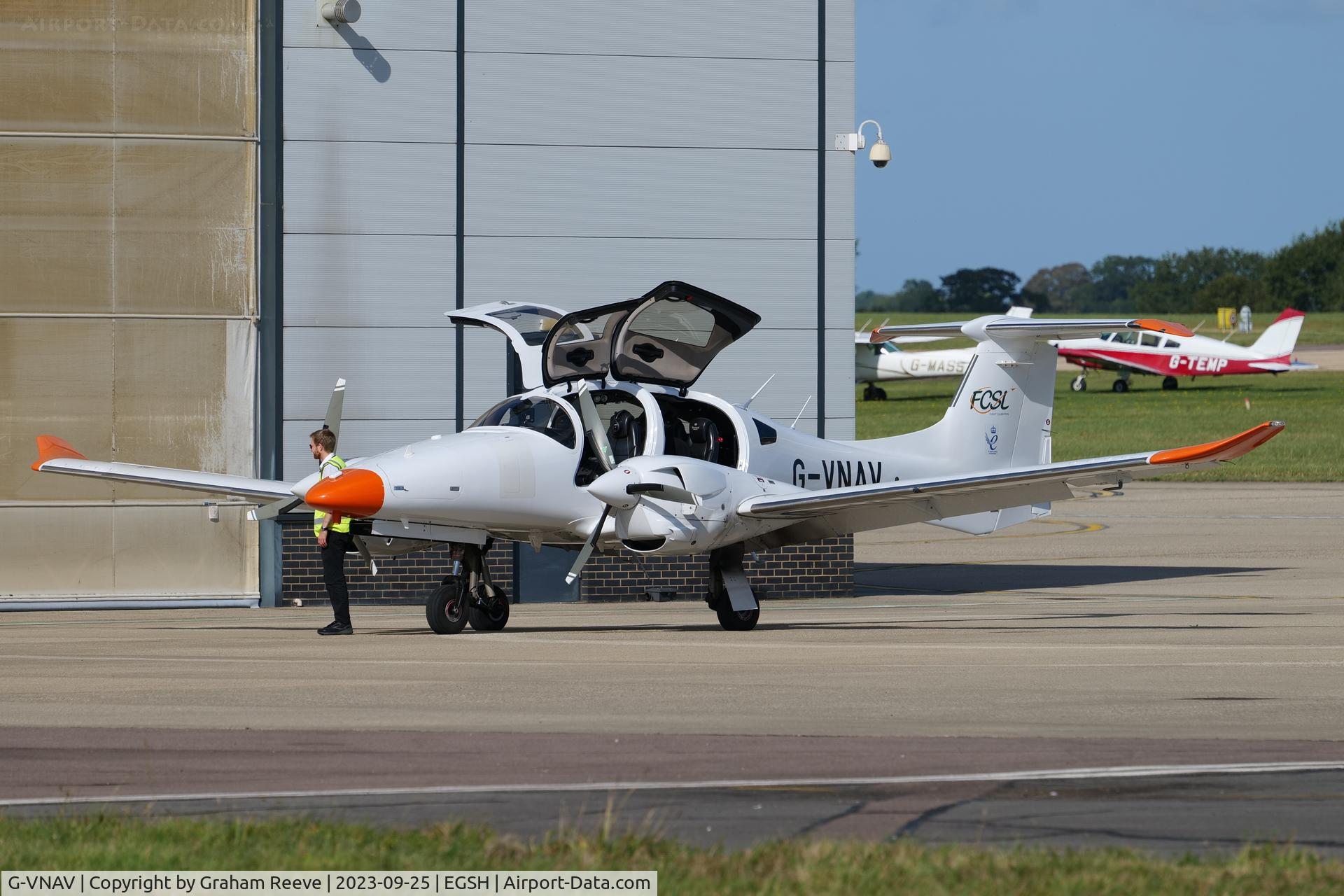 G-VNAV, 2019 Diamond DA-62 C/N 62.130, Parked at Norwich.