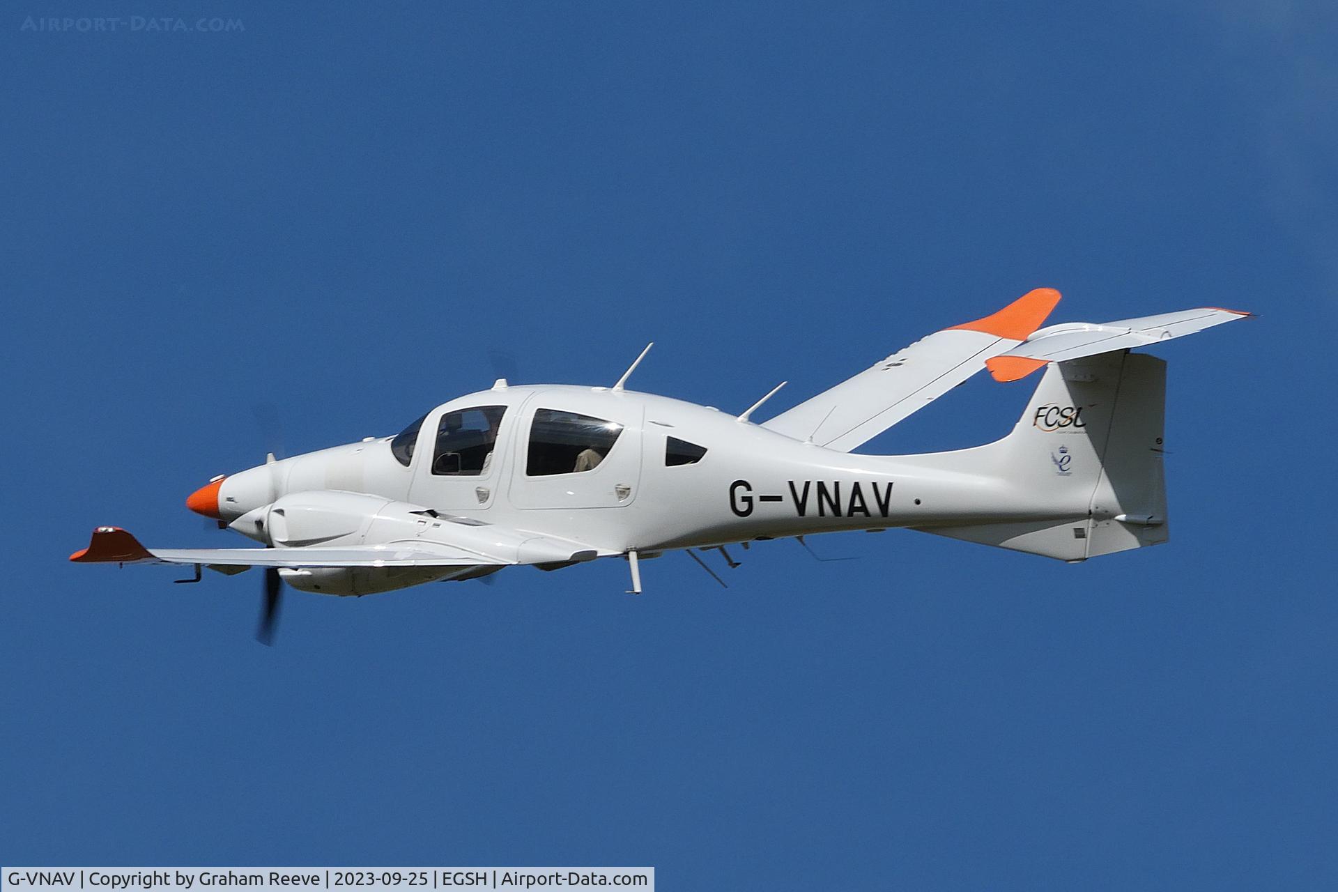 G-VNAV, 2019 Diamond DA-62 C/N 62.130, Departing from Norwich.