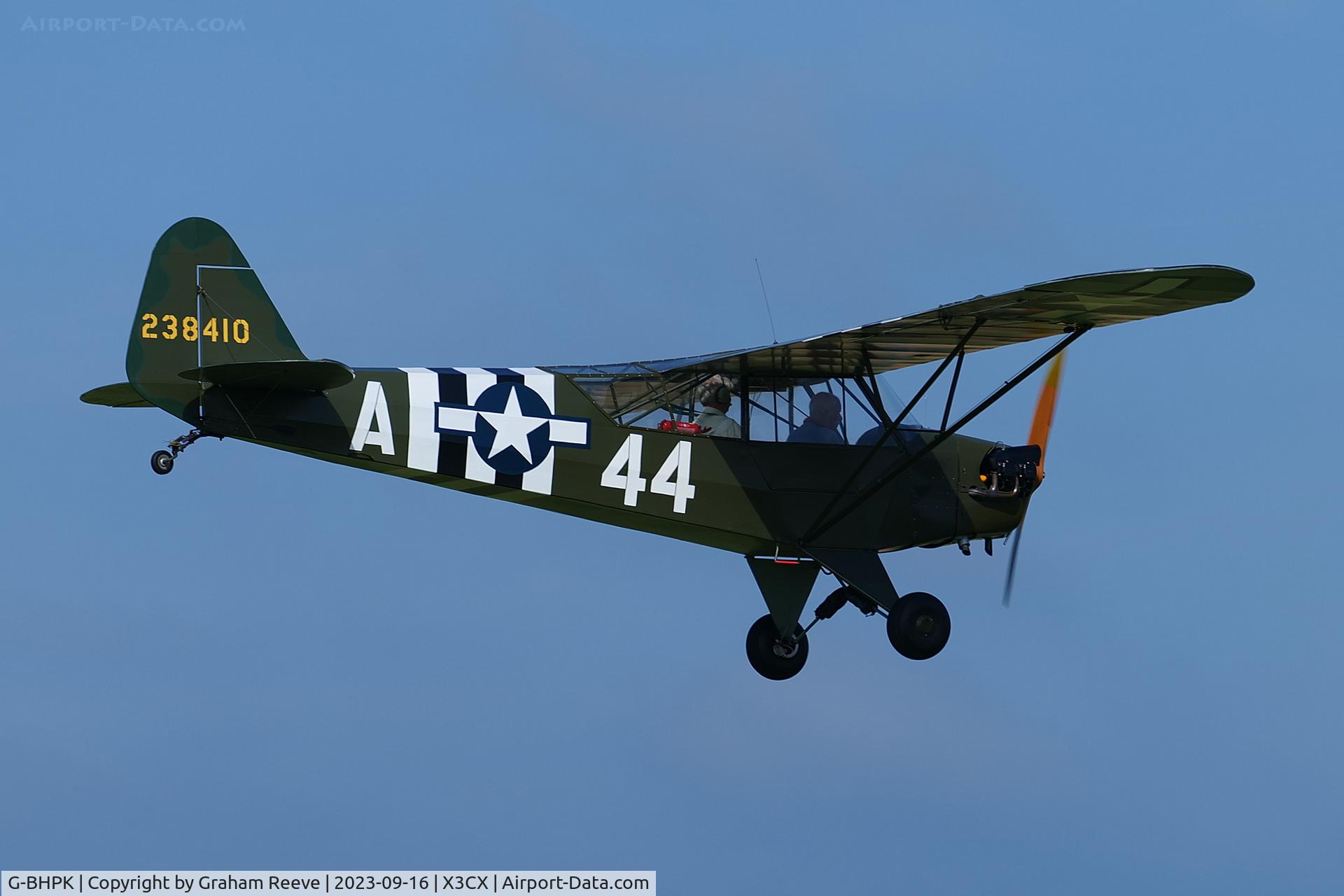 G-BHPK, 1943 Piper L-4H Grasshopper (J3C-65D) C/N 12161, Landing at Northrepps.