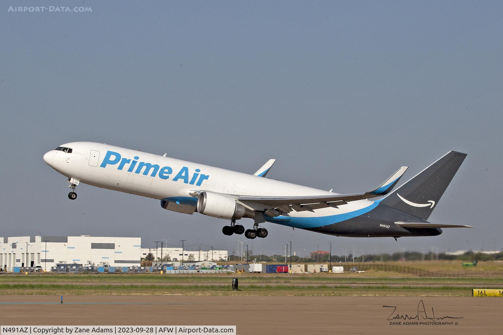 N491AZ, 1998 Boeing 767-323 C/N 29429, Amazon 767 departing Alliance Airport - Perot Field - Fort Worth, TX