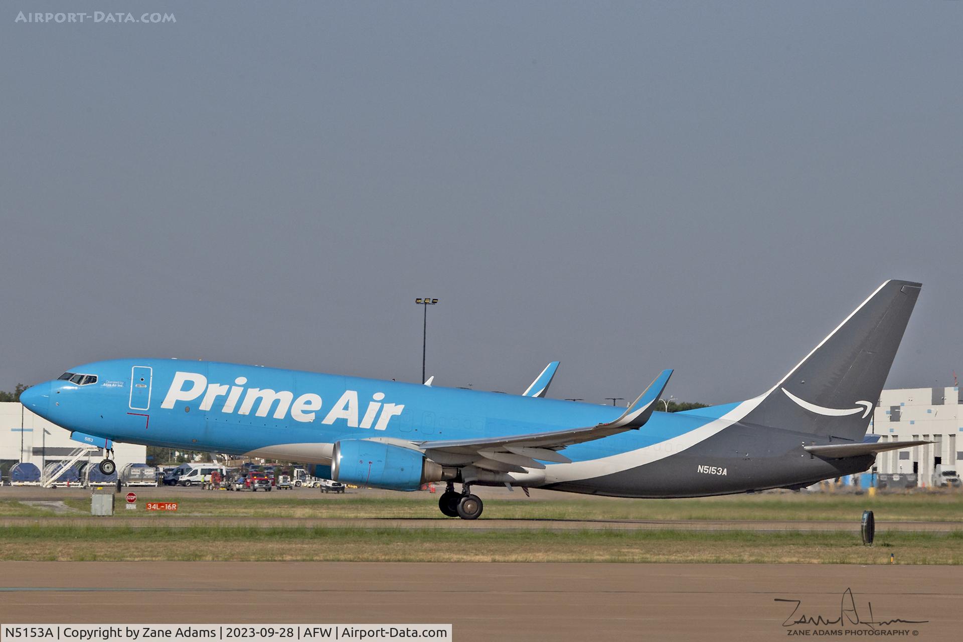 N5153A, 2002 Boeing 737-83N(BCF) C/N 32884, Amazon 737 departing Alliance Fort Worth