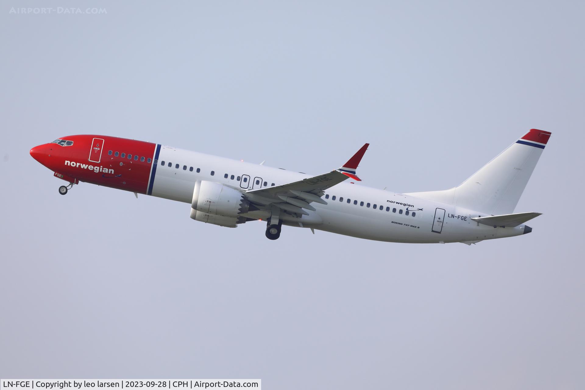 LN-FGE, 2021 Boeing 737-8 MAX C/N 63560, Copenhagen 29.9.2023