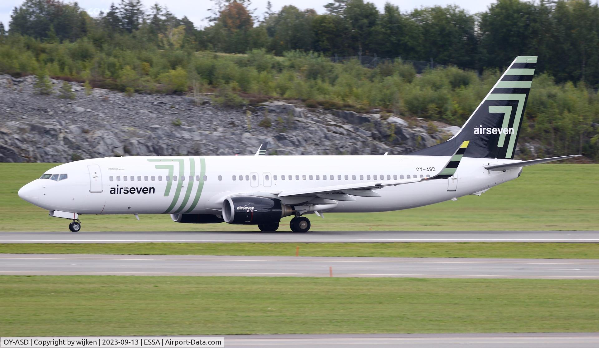 OY-ASD, 2009 Boeing 737-8FZ C/N 29674, RWY 01R
