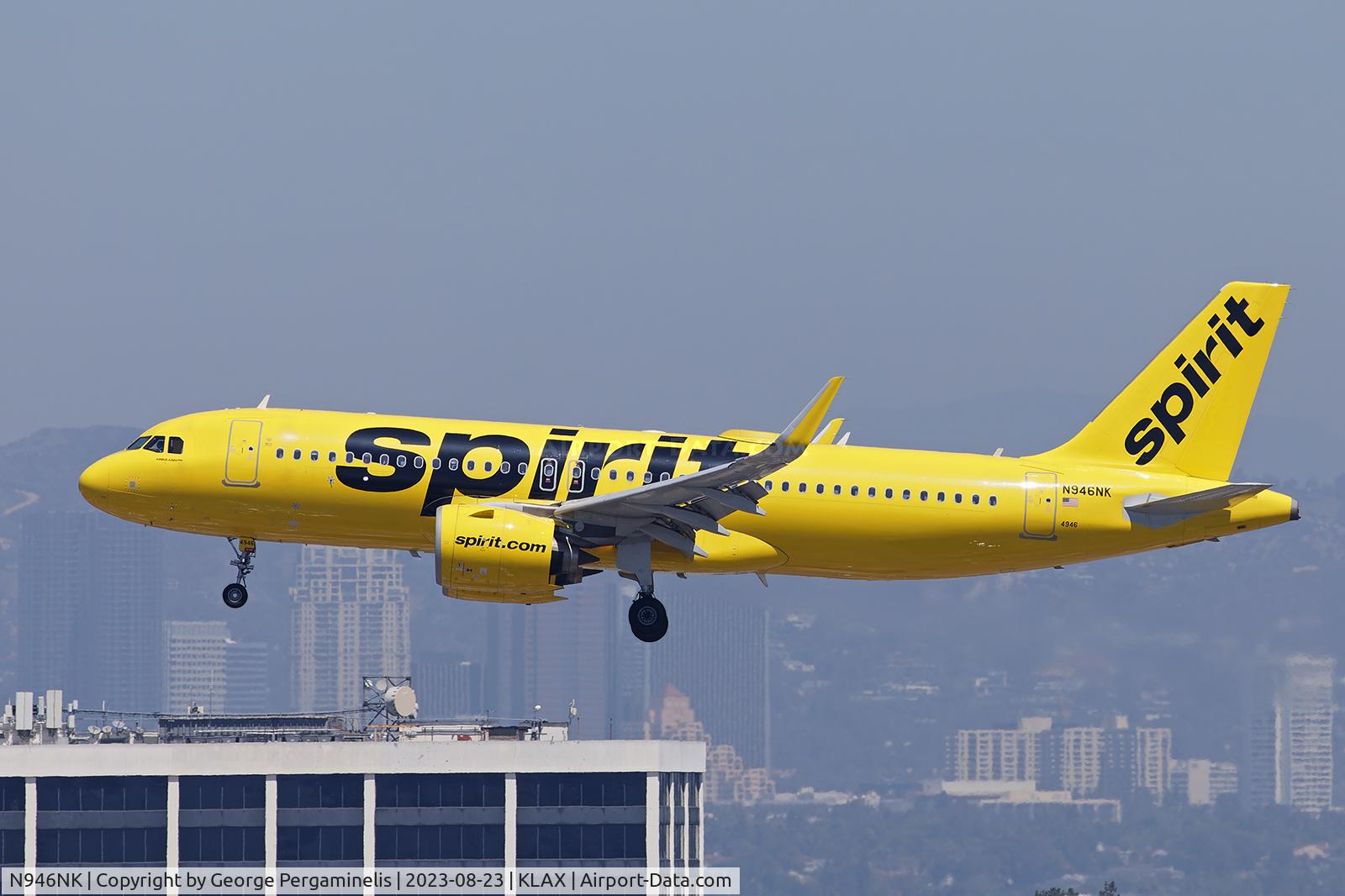 N946NK, 2021 Airbus A320-271N C/N 10640, Final for 24R.