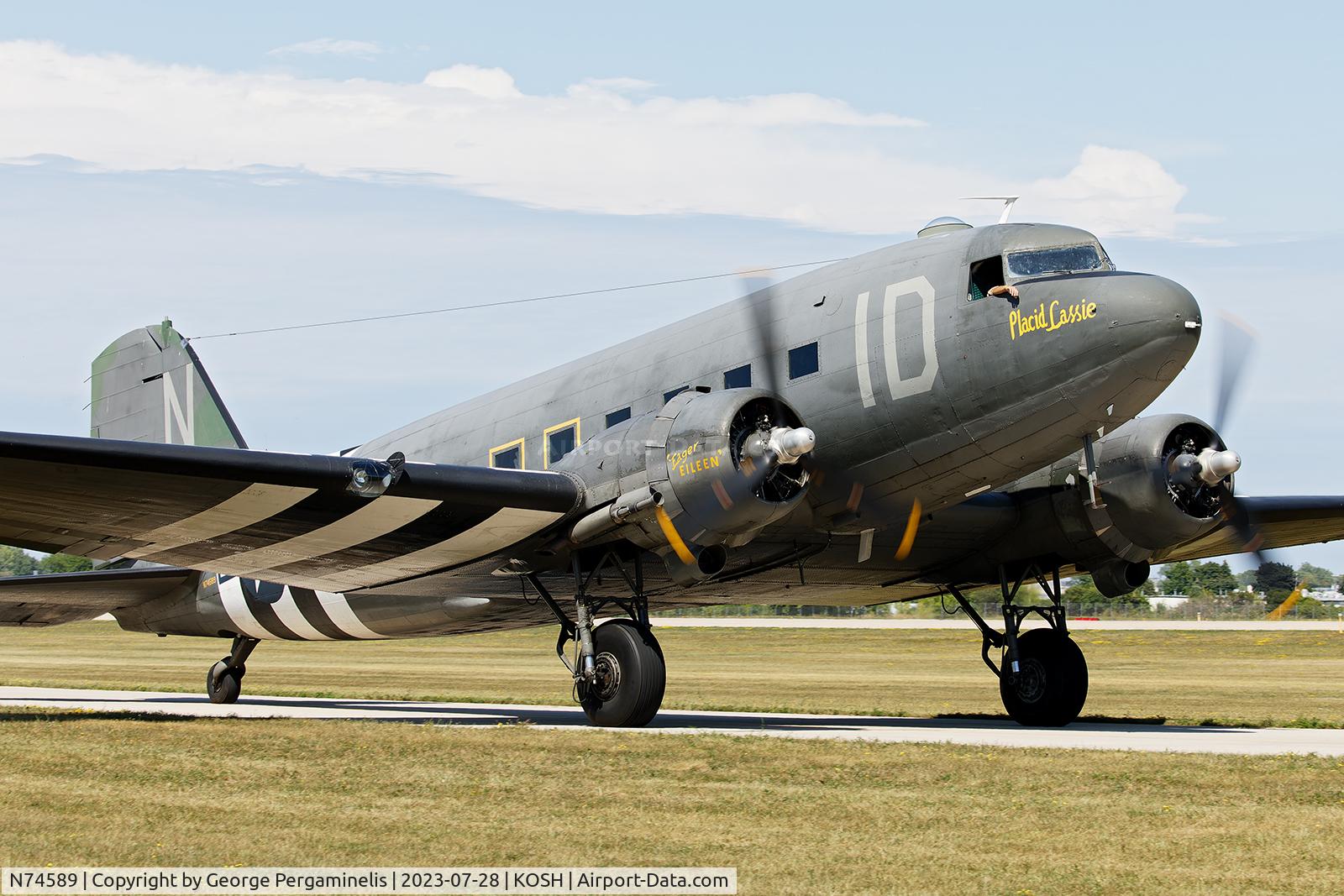 N74589, 1943 Douglas DC3C-S1C3G (C-47A) C/N 9926, Oshkosh 2023.