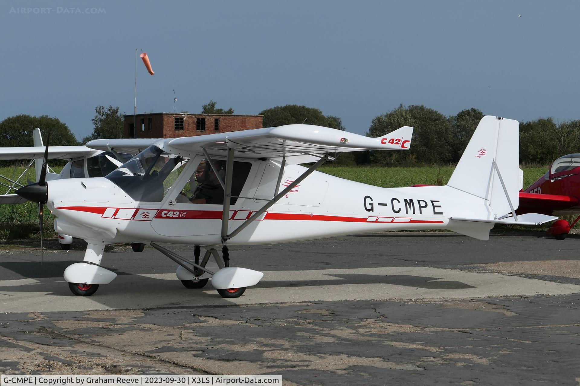 G-CMPE, 2023 Comco Ikarus C42 FB100 Charlie C/N 2203-7682, About to depart from Little Snoring.