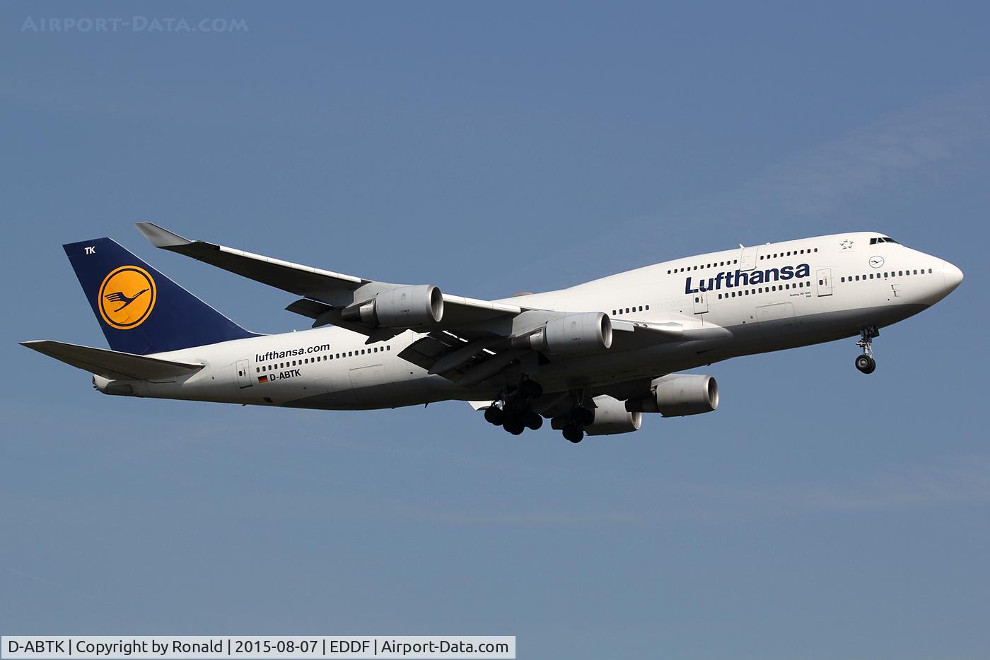 D-ABTK, 2001 Boeing 747-430 C/N 29871, at fra