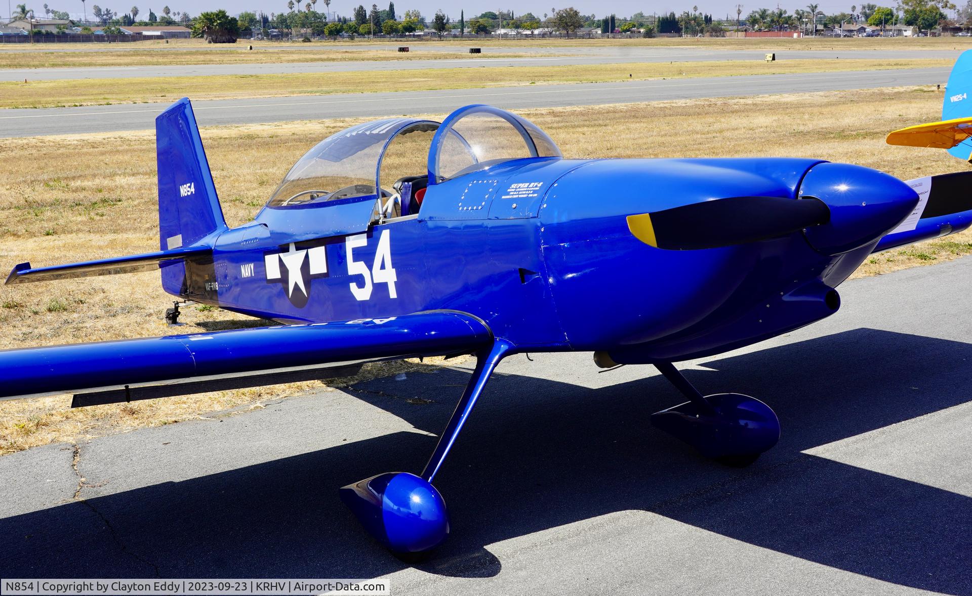N854, 2002 Vans RV-8 C/N 81273, Reid-Hillview Airport Community Day California 2023.