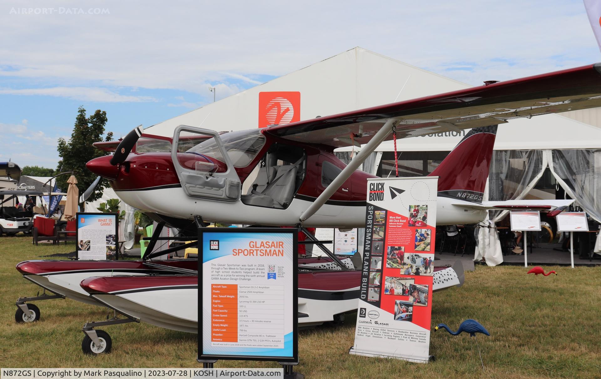 N872GS, 2018 Glasair GS-2 Sportsman C/N 7468, Glasair GS-2 Sportsman