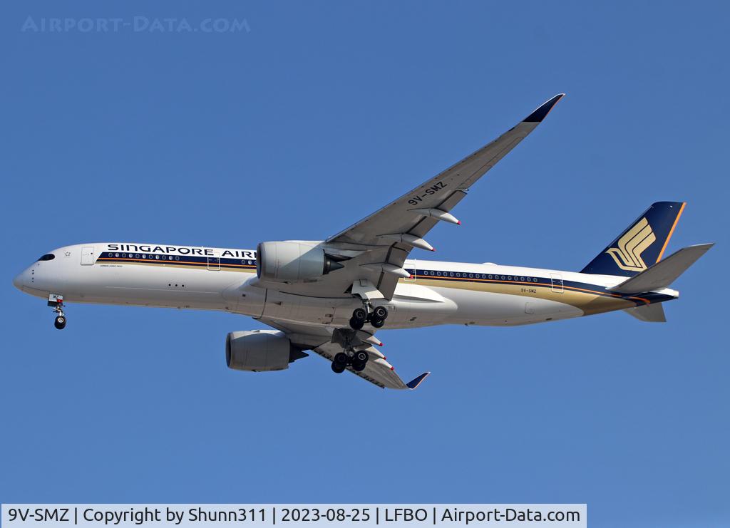 9V-SMZ, 2019 Airbus A350-941 C/N 0348, Landing rwy 24R
