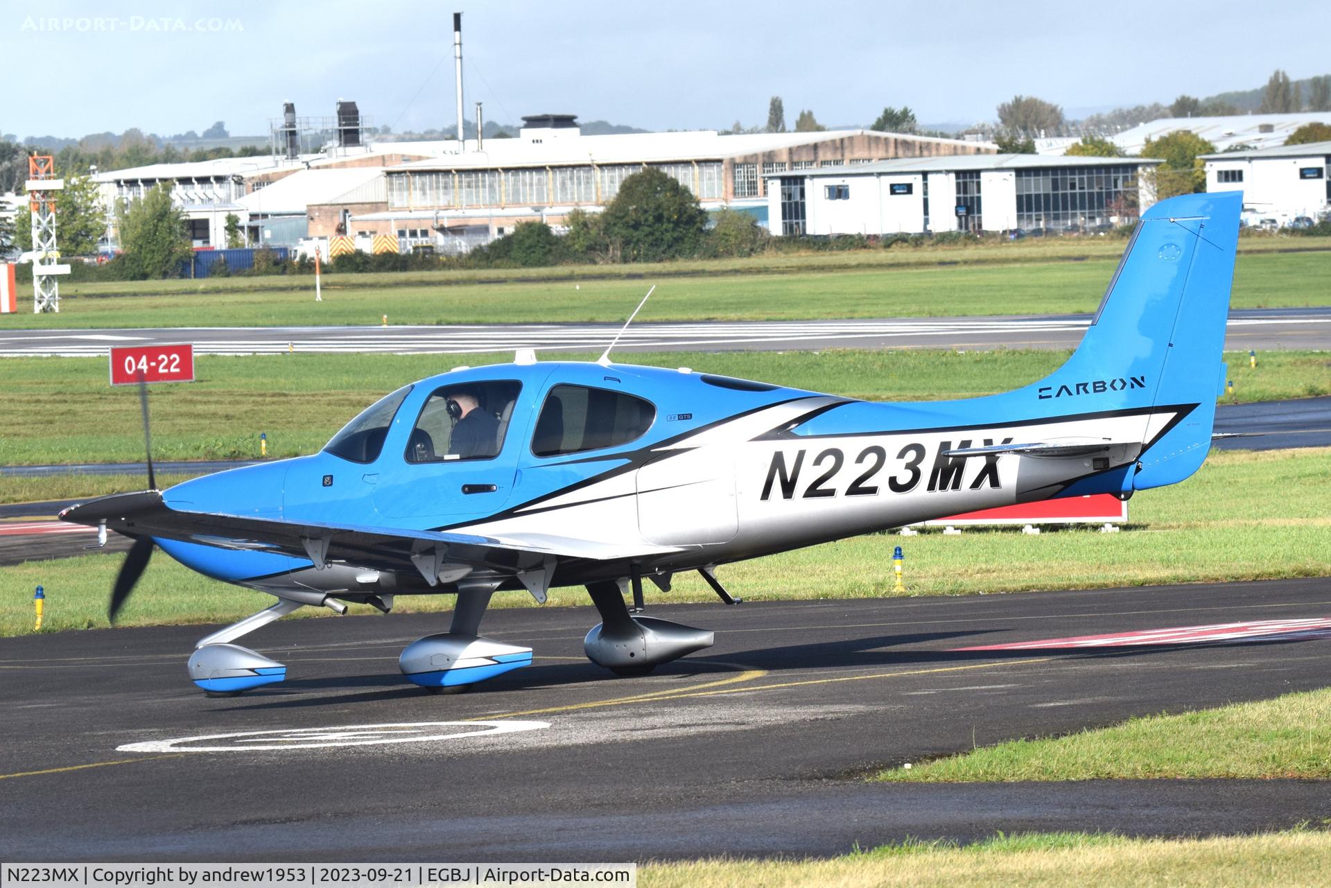 N223MX, 2023 Cirrus SR22 GTS C/N 9099, N223MX at Gloucestershire Airport.
