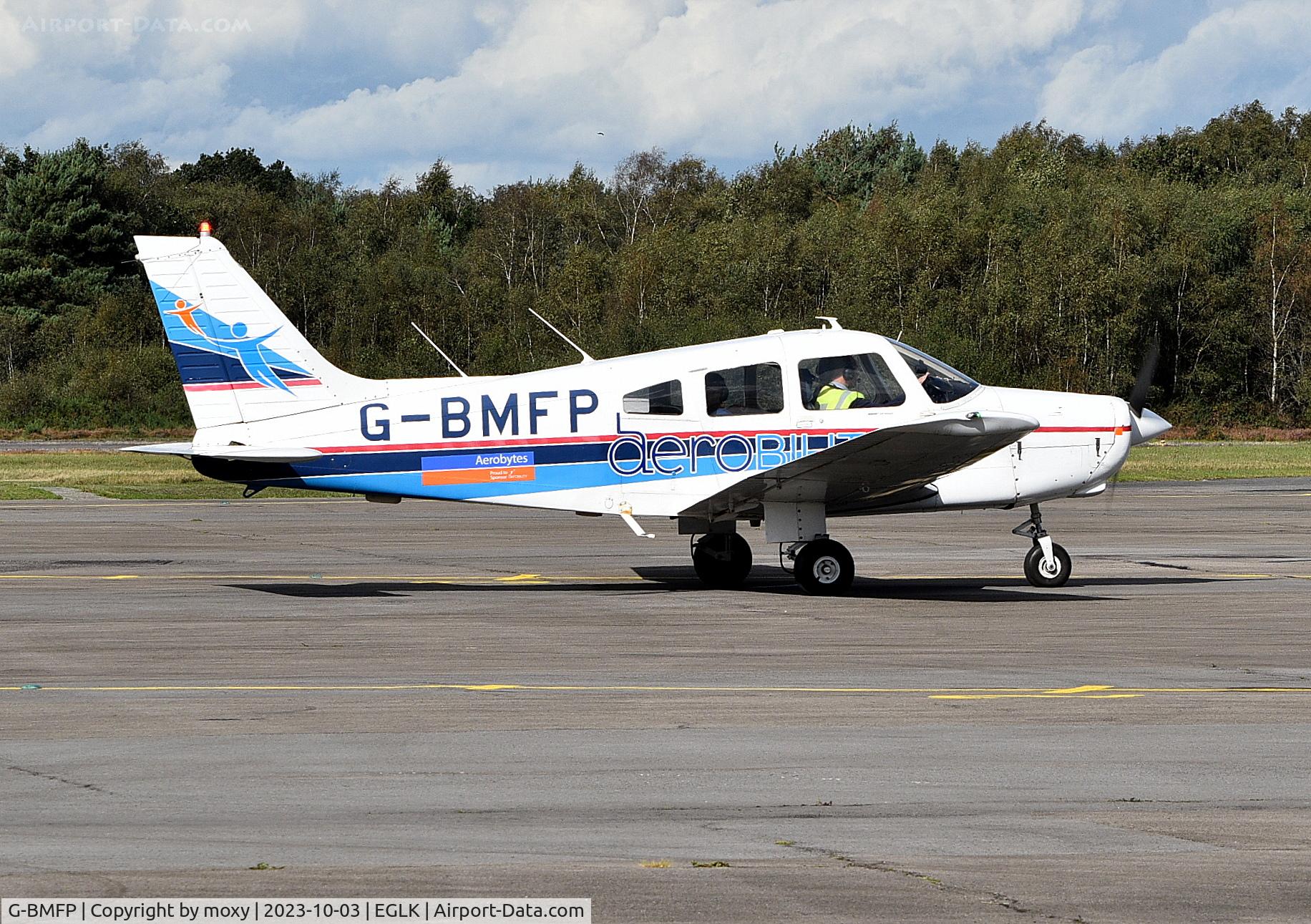G-BMFP, 1979 Piper PA-28-161 Cherokee Warrior II C/N 28-7916243, Piper PA-28-161 Cherokee Warrior II at Blackbushe.