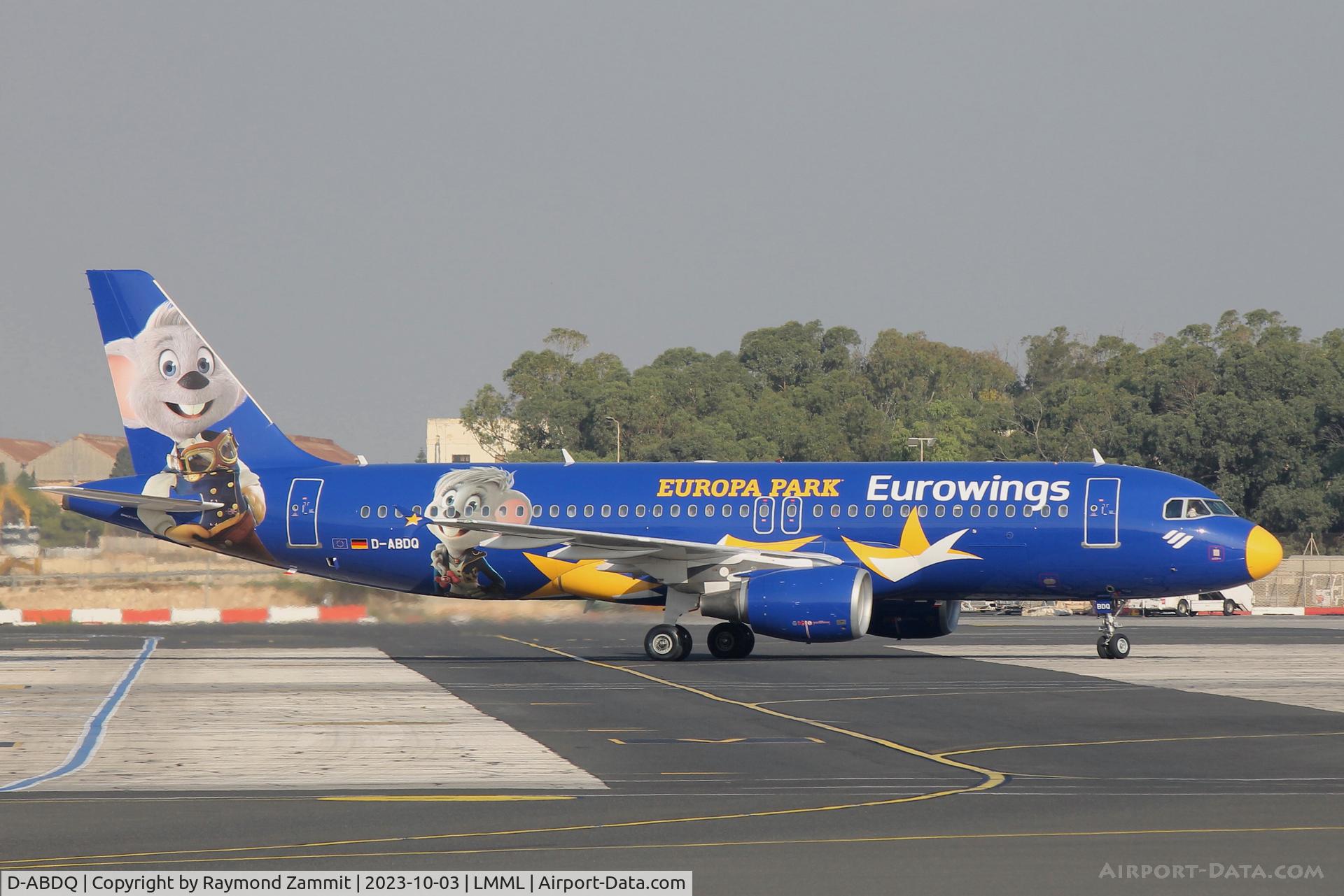 D-ABDQ, 2007 Airbus A320-214 C/N 3121, A320 D-ABDQ Eurowings in striking Europa Park livery.