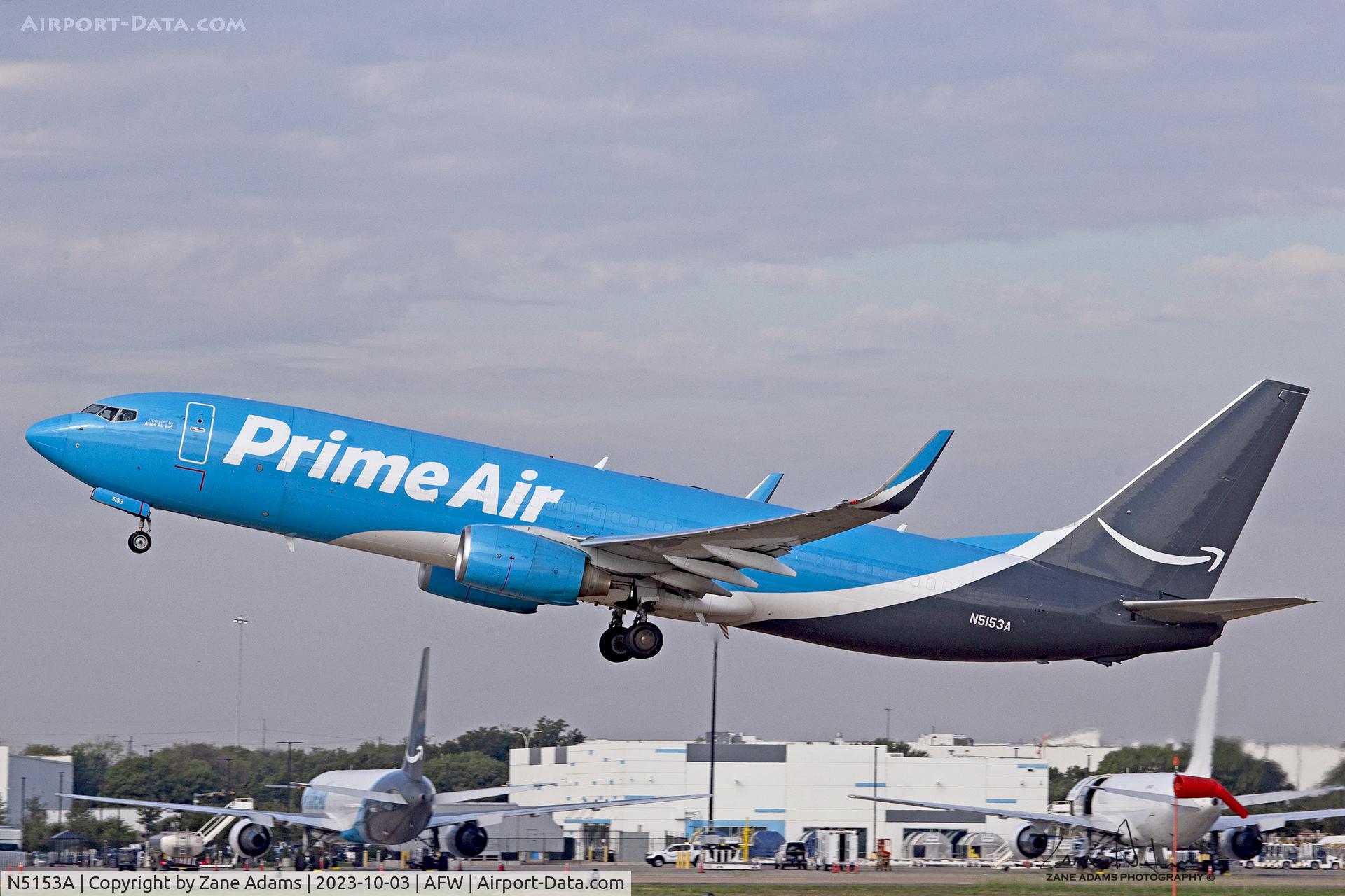 N5153A, 2002 Boeing 737-83N(BCF) C/N 32884, Amazon Prime Air Departing Perot Field, Fort Worth, TX